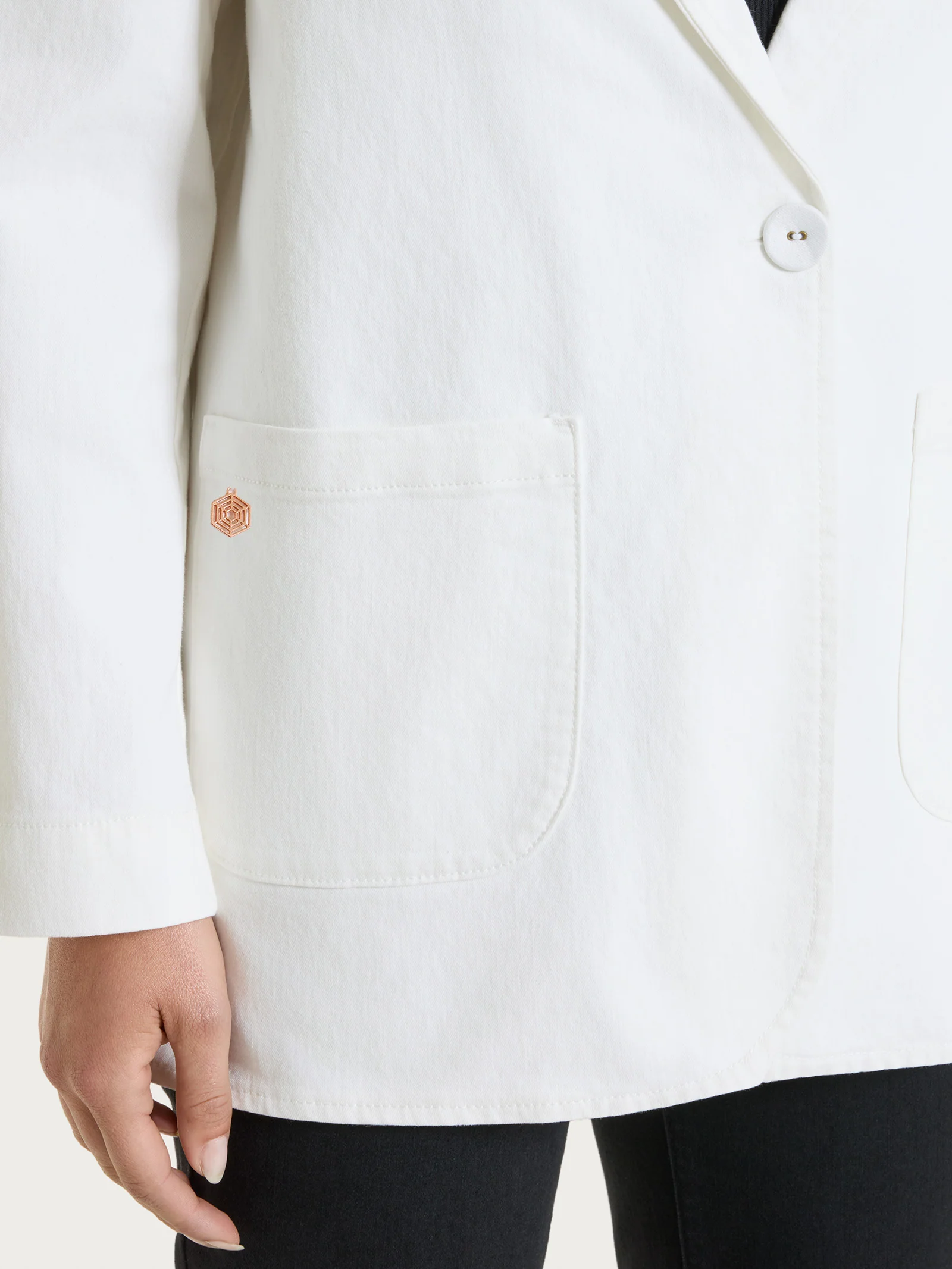 Blazer over destrutturato in Light Denim - Bianco - Image 3