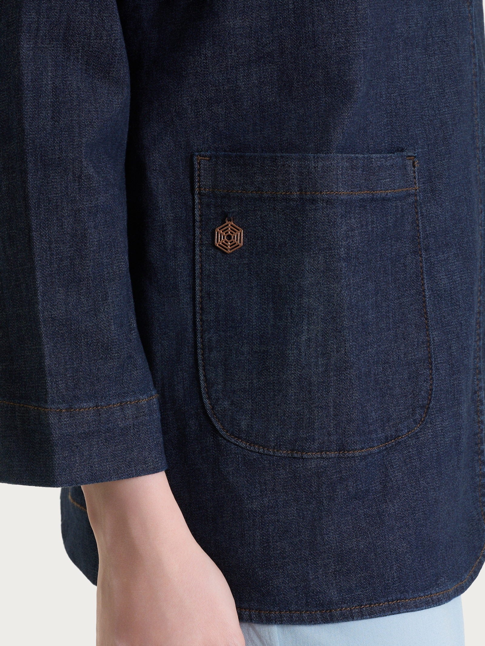 Blazer over destrutturato in Light Denim - Indigo - Image 3