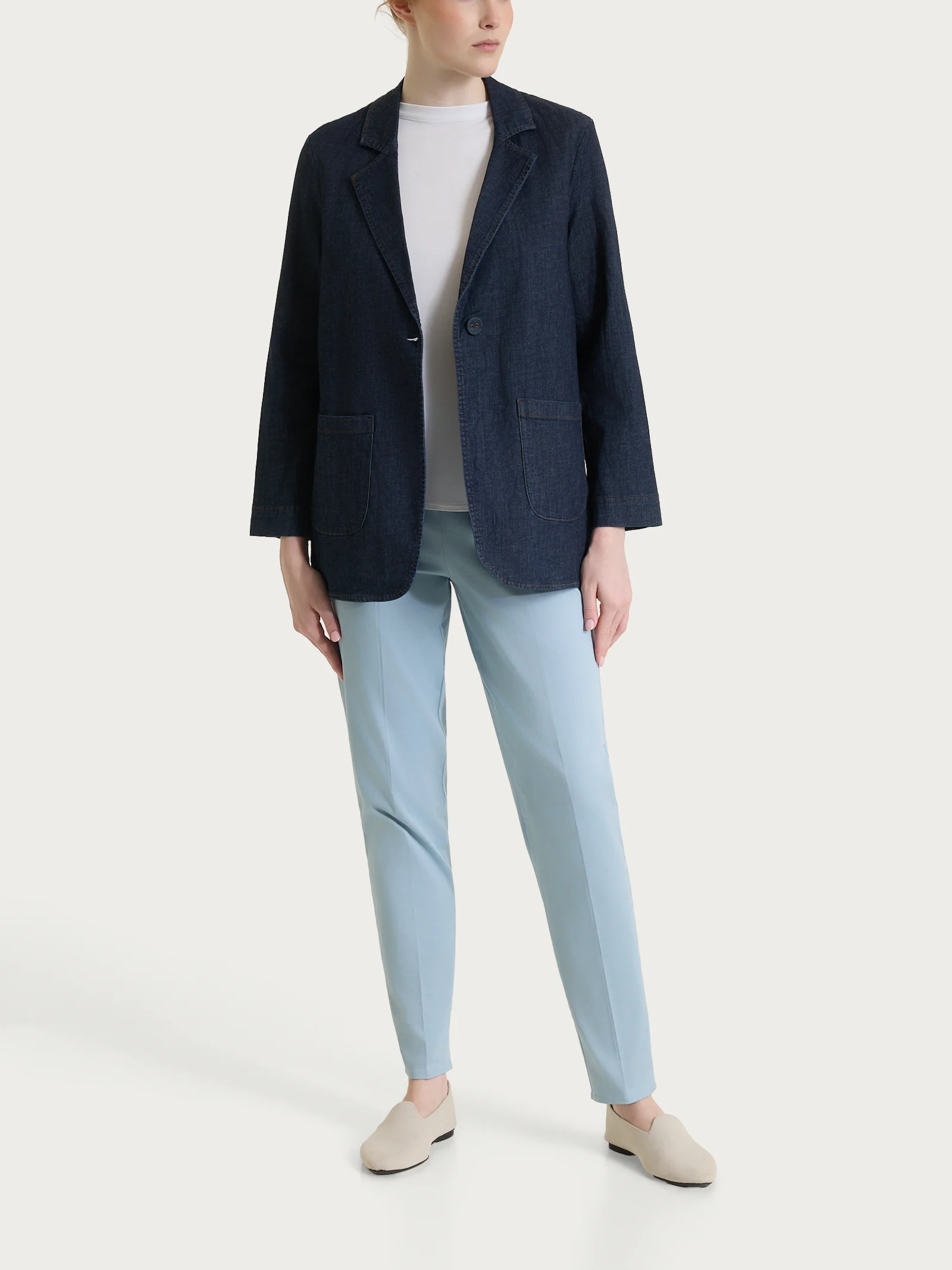 Blazer over destrutturato in Light Denim - Indigo - Image 4