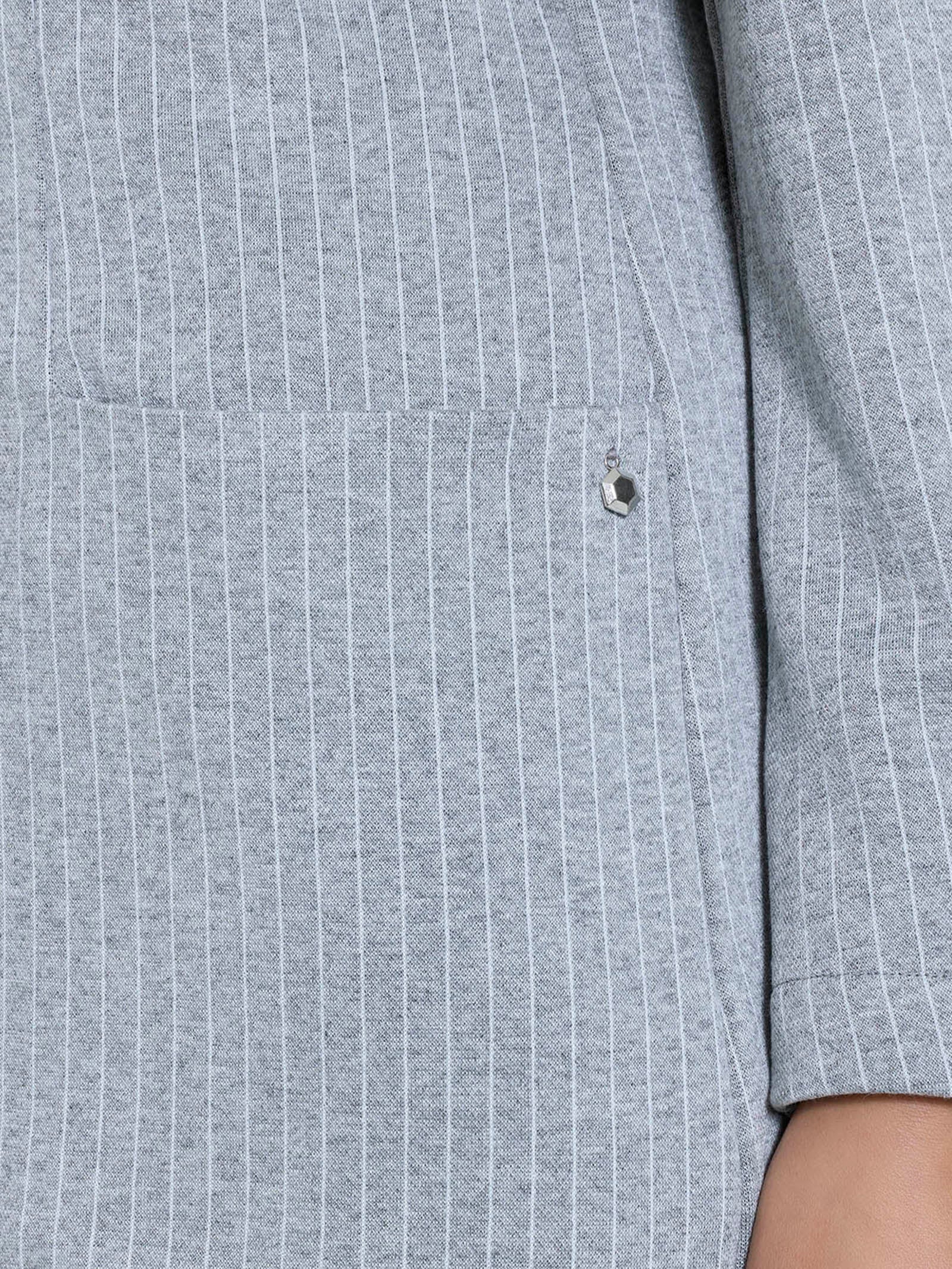 Blazer over gessato in Eco Jacquard - Fant.Grigio Mel. - Image 3