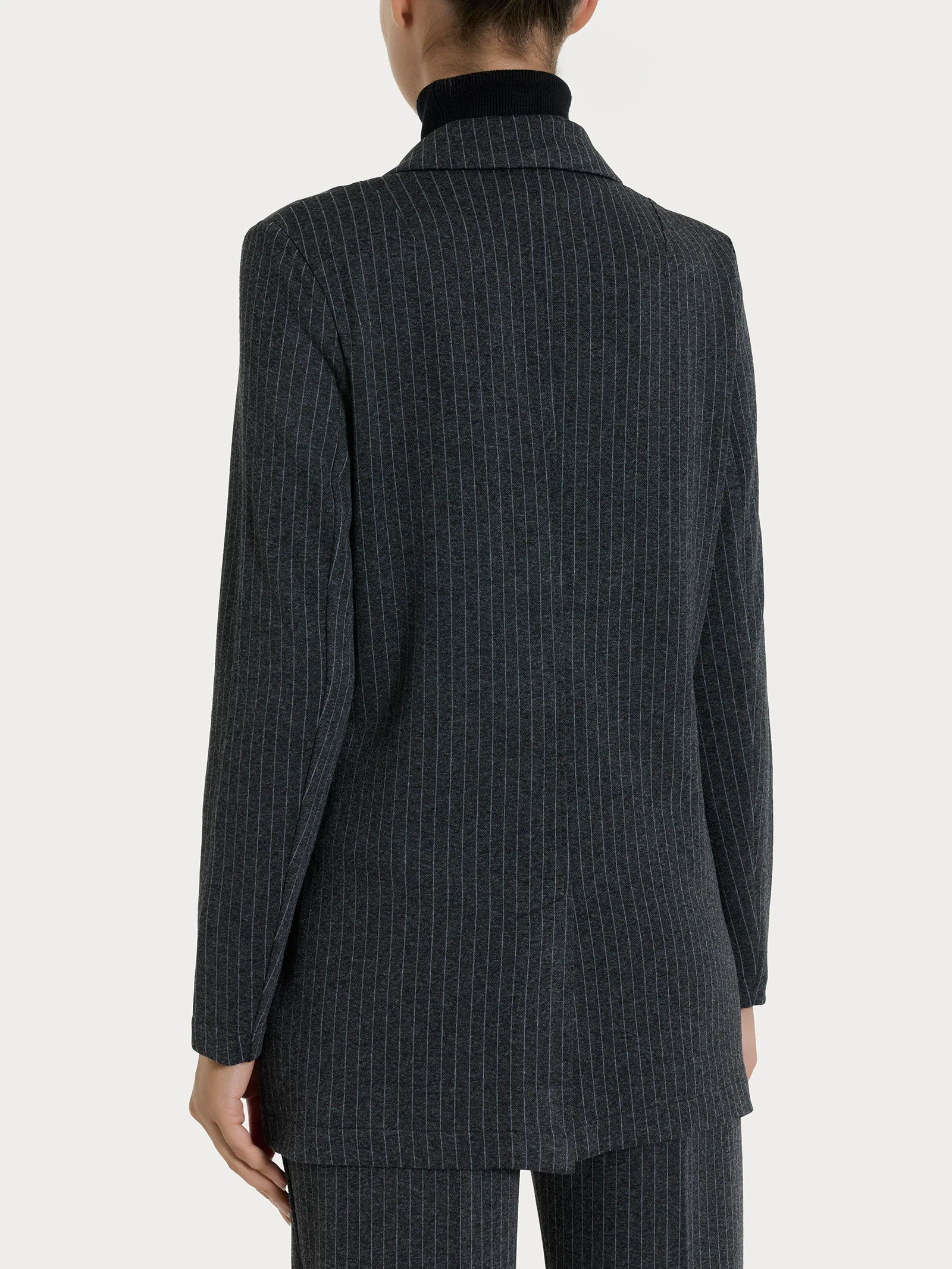 Blazer over gessato in Eco Jacquard - Fant.Oscuro Mel - Image 2