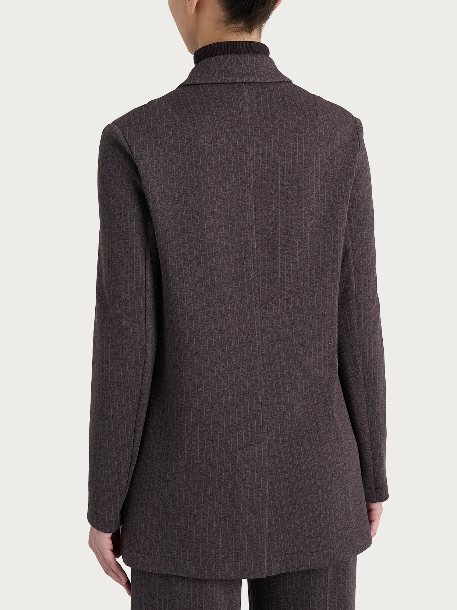Blazer over gessato in Eco Jacquard - Fant. Chocolate Torte Mel. - Image 2