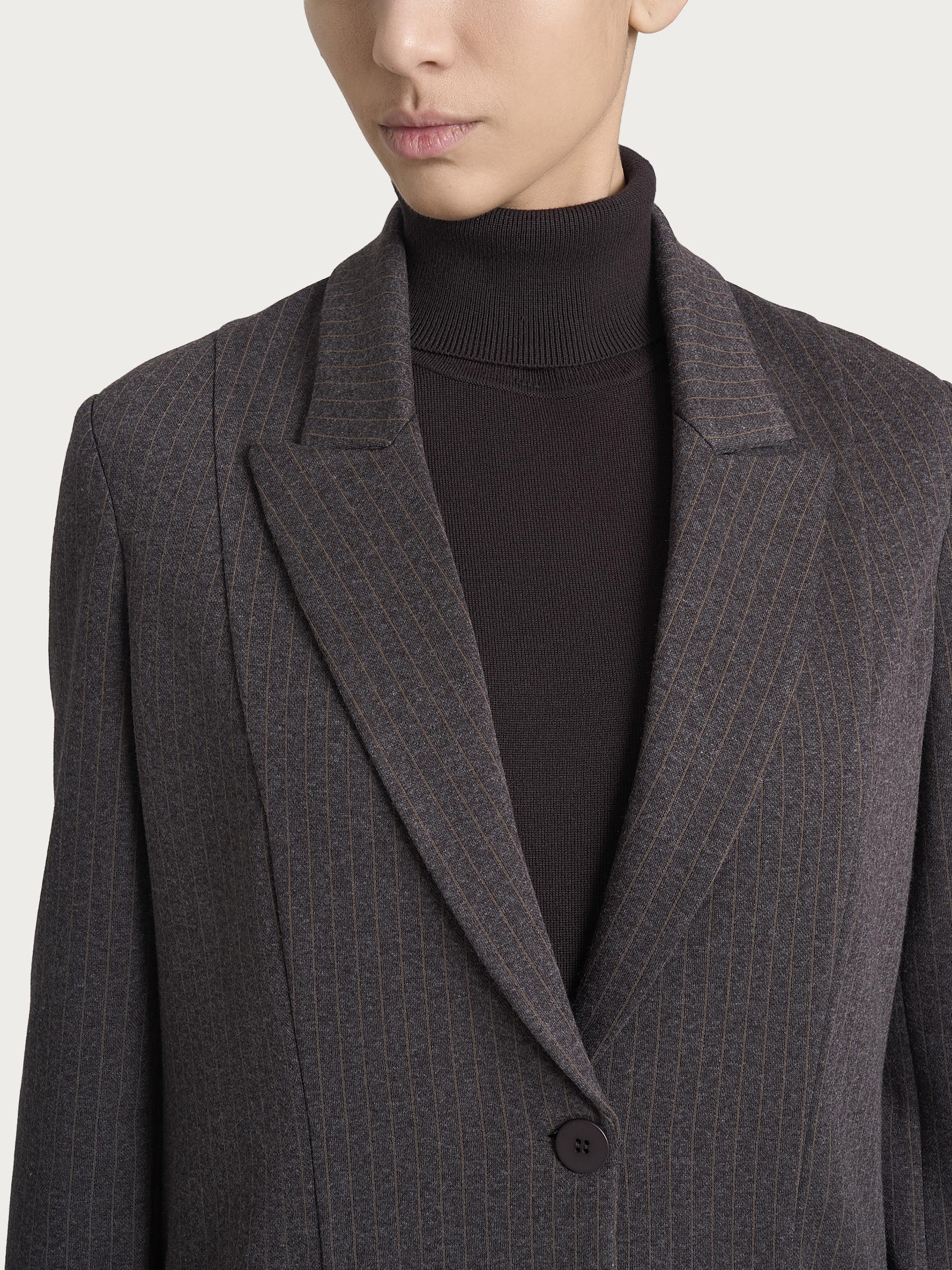 Blazer over gessato in Eco Jacquard - Fant. Chocolate Torte Mel. - Image 4