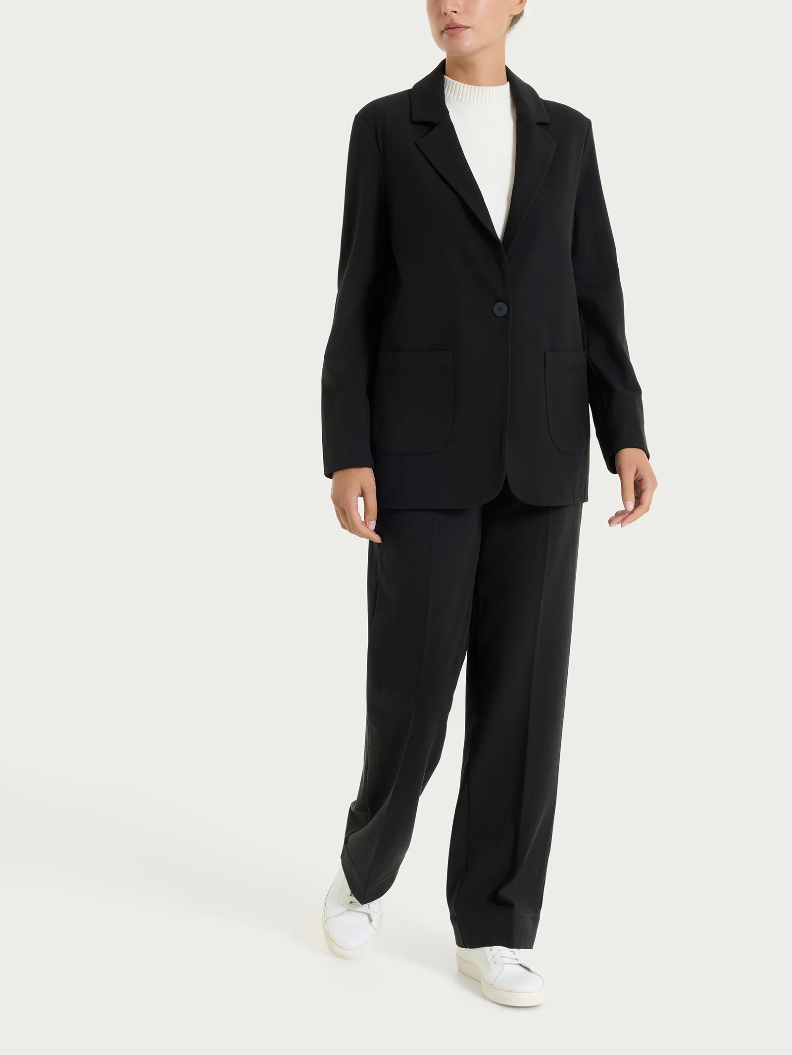 Blazer over in Flannel Twill - Nero - Image 4
