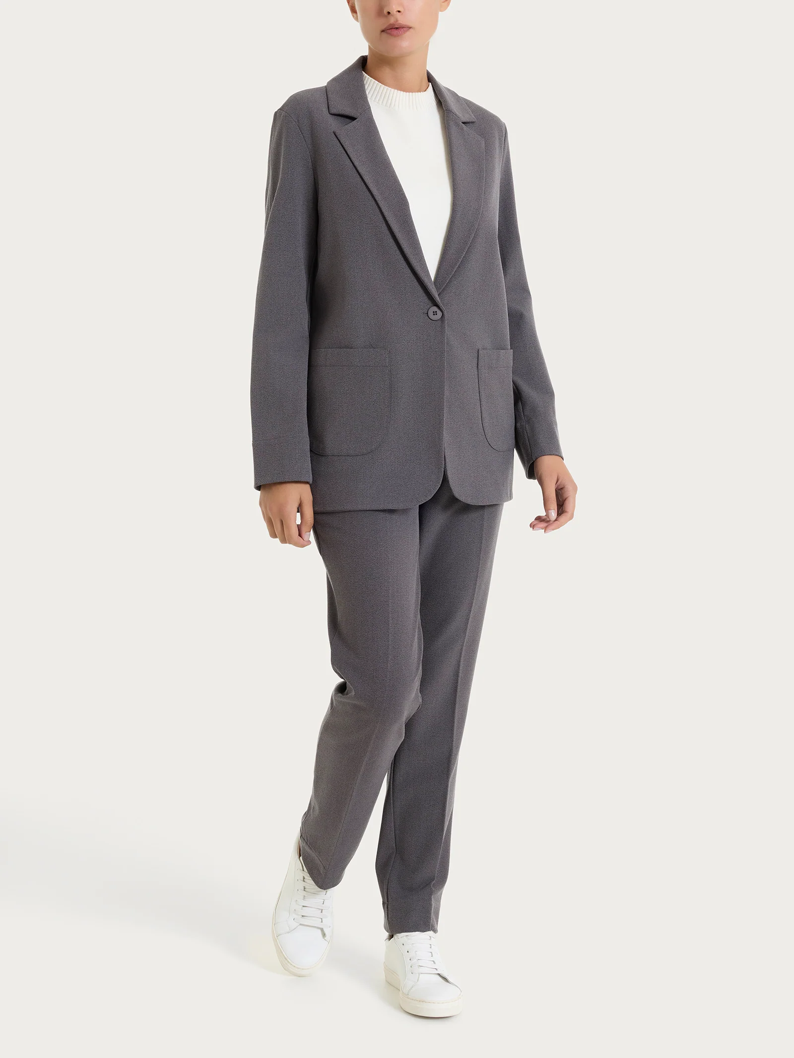 Blazer over in Flannel Twill - Ardesia Mel. - Image 4