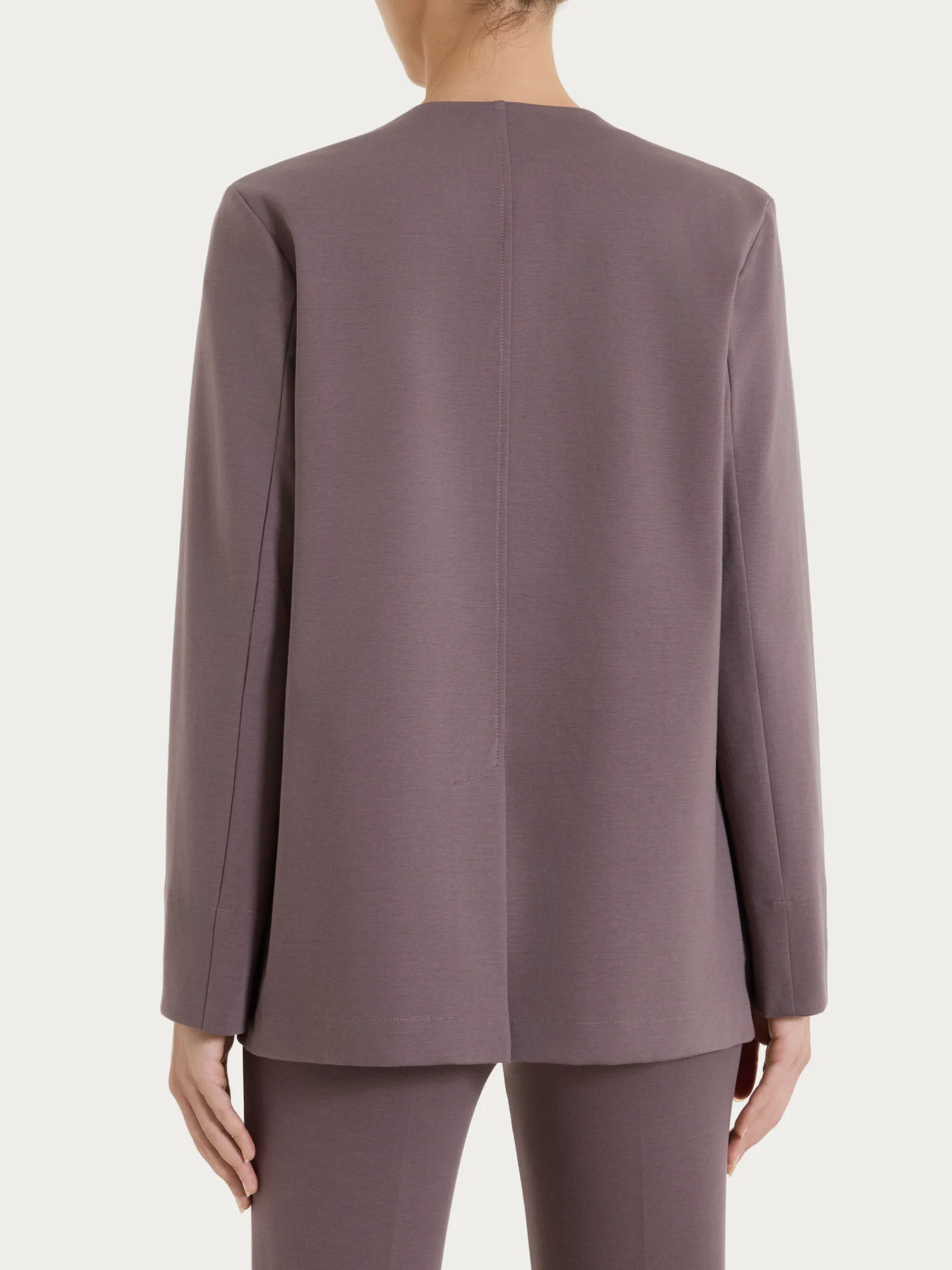 Blazer senza revers in Compact Light - Plum Truffle - Image 2