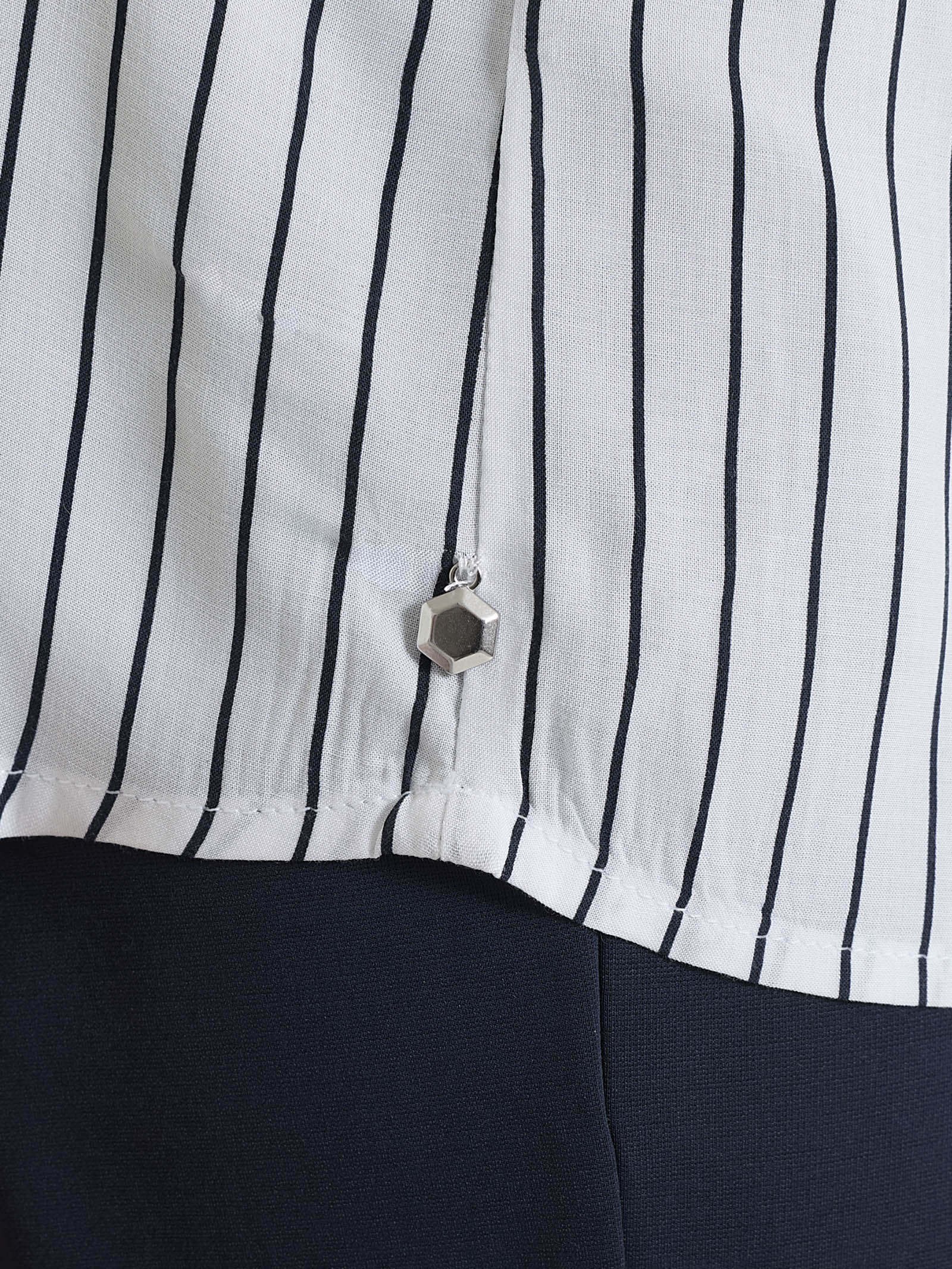 Blusa a righe in EcoSeta - Fant.Bleu - Image 3