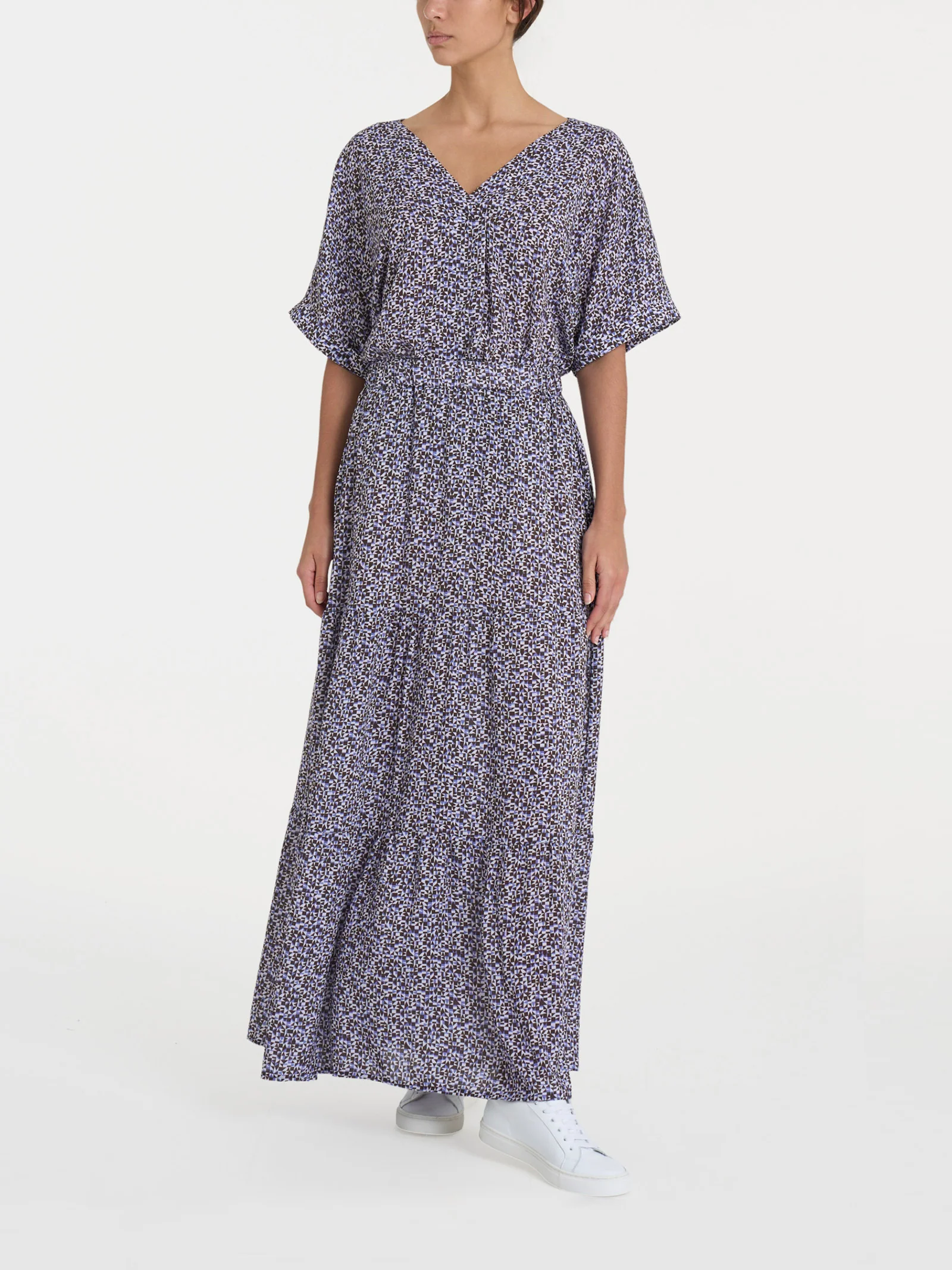 Blusa con geometric pattern e manica kimono in Ecoseta - Fant. Thistle - Image 6