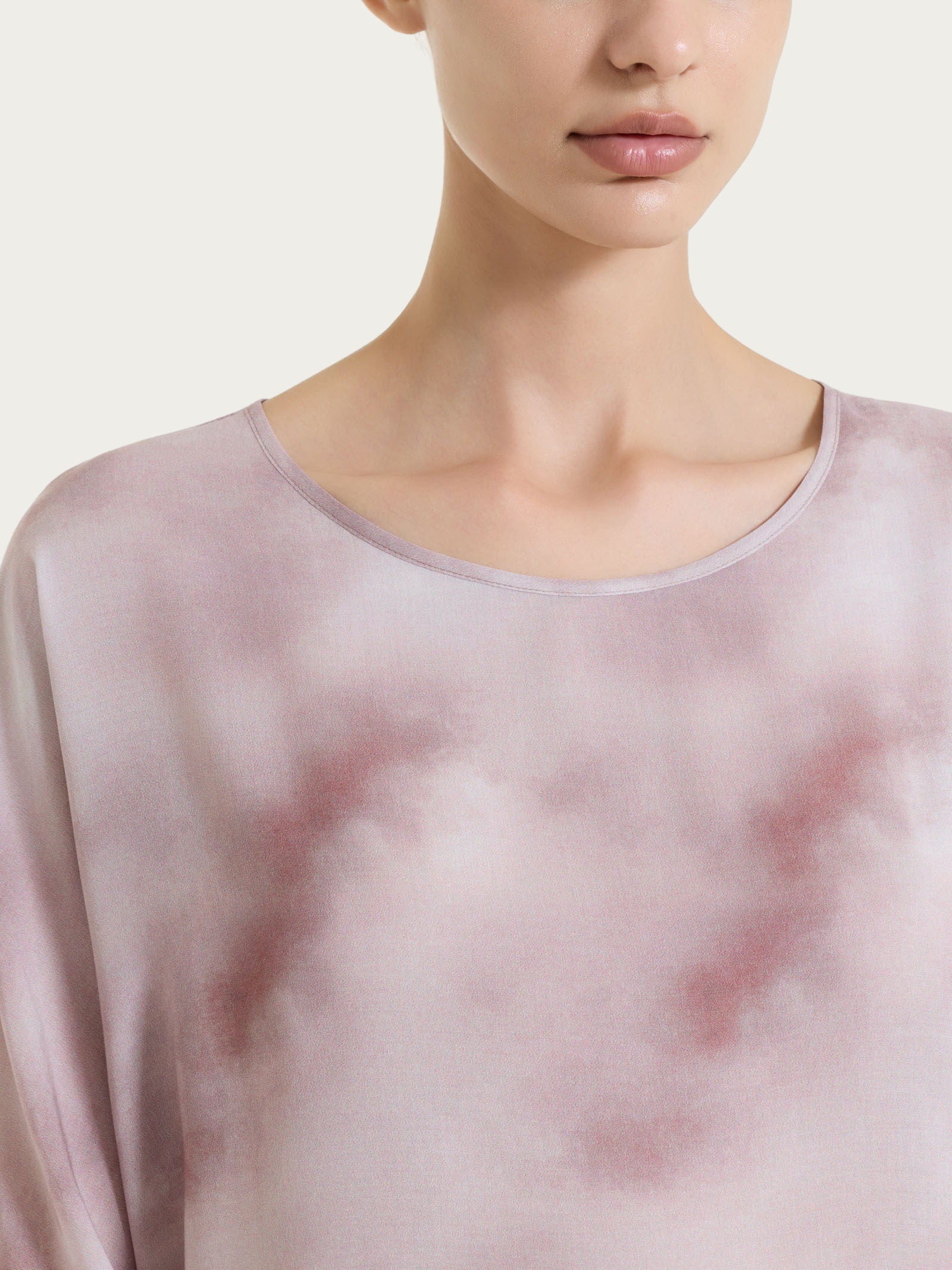 Blusa con manica 3/4 e fantasia in EcoSeta - Fant. Shadow Gray - Image 4