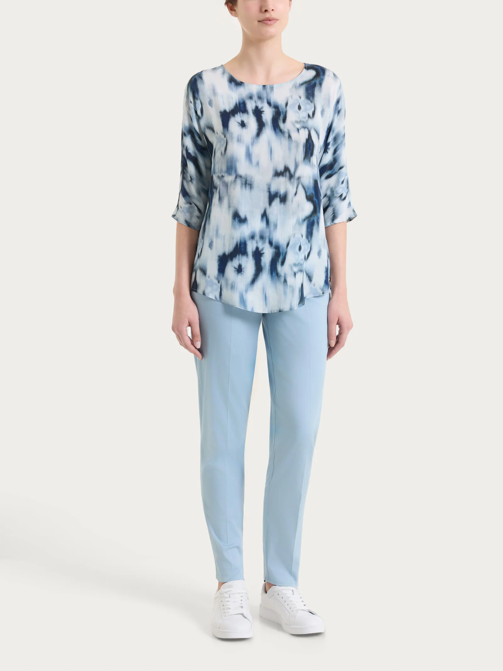 Blusa con manica 3/4 e fantasia in EcoSeta - Fant. Oceana - Image 5