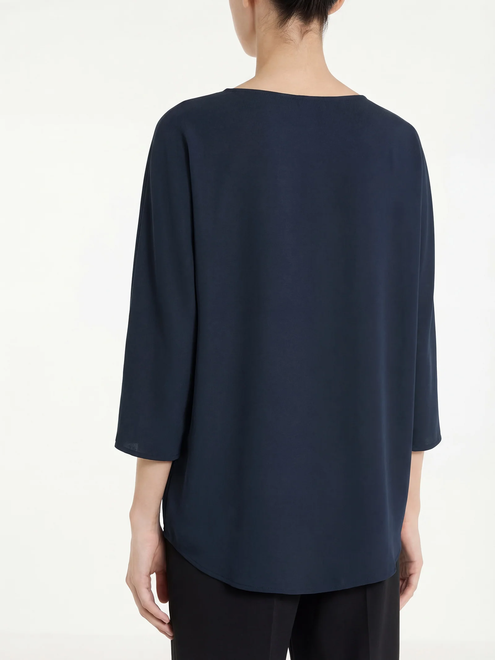 Blusa con manica 3/4 in Voile Stretch - Bleu - Image 2