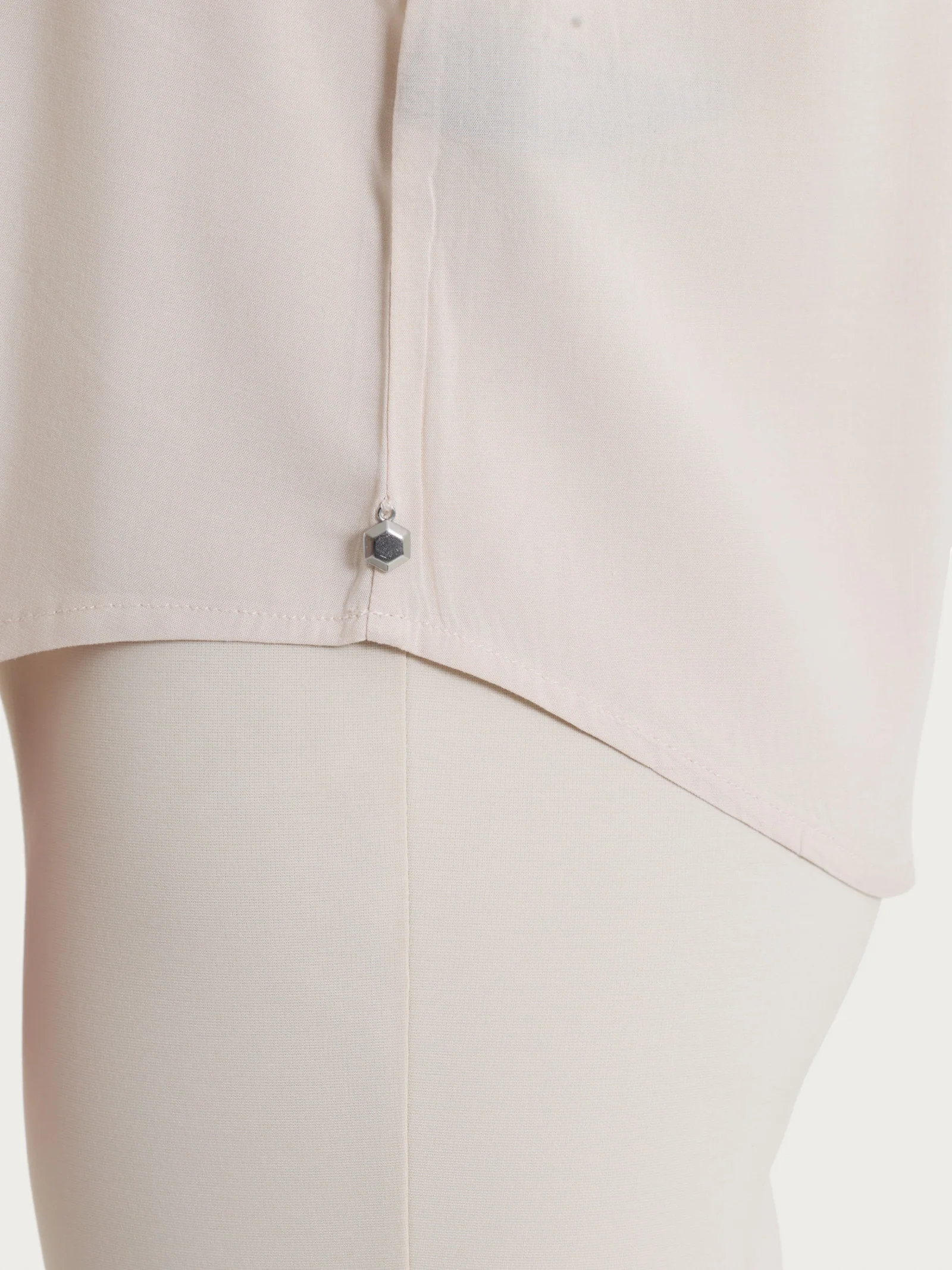 Blusa con manica 3/4 in Voile Stretch - Champignon - Image 3