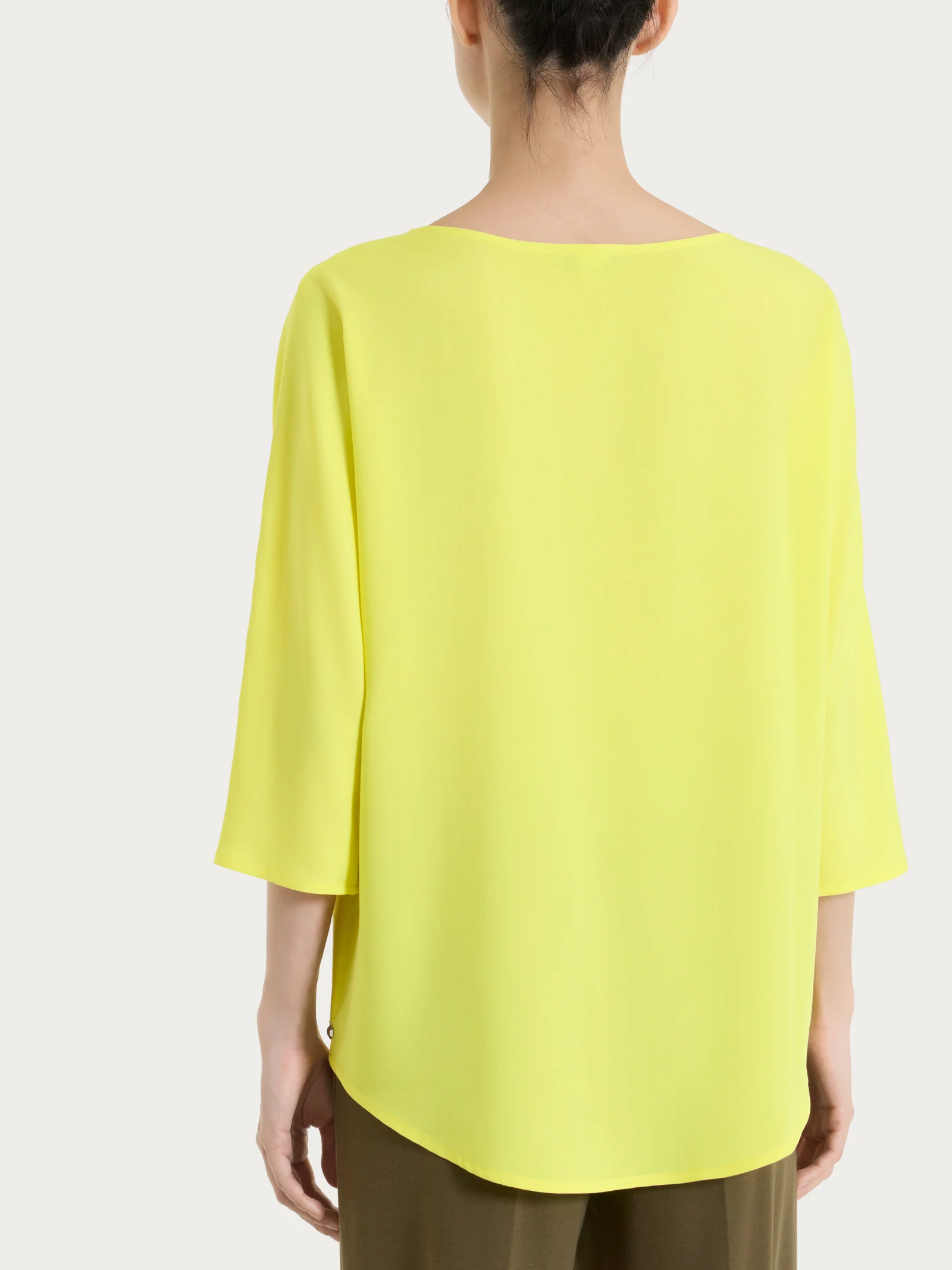 Blusa con manica 3/4 in Voile Stretch - Acacia - Image 2