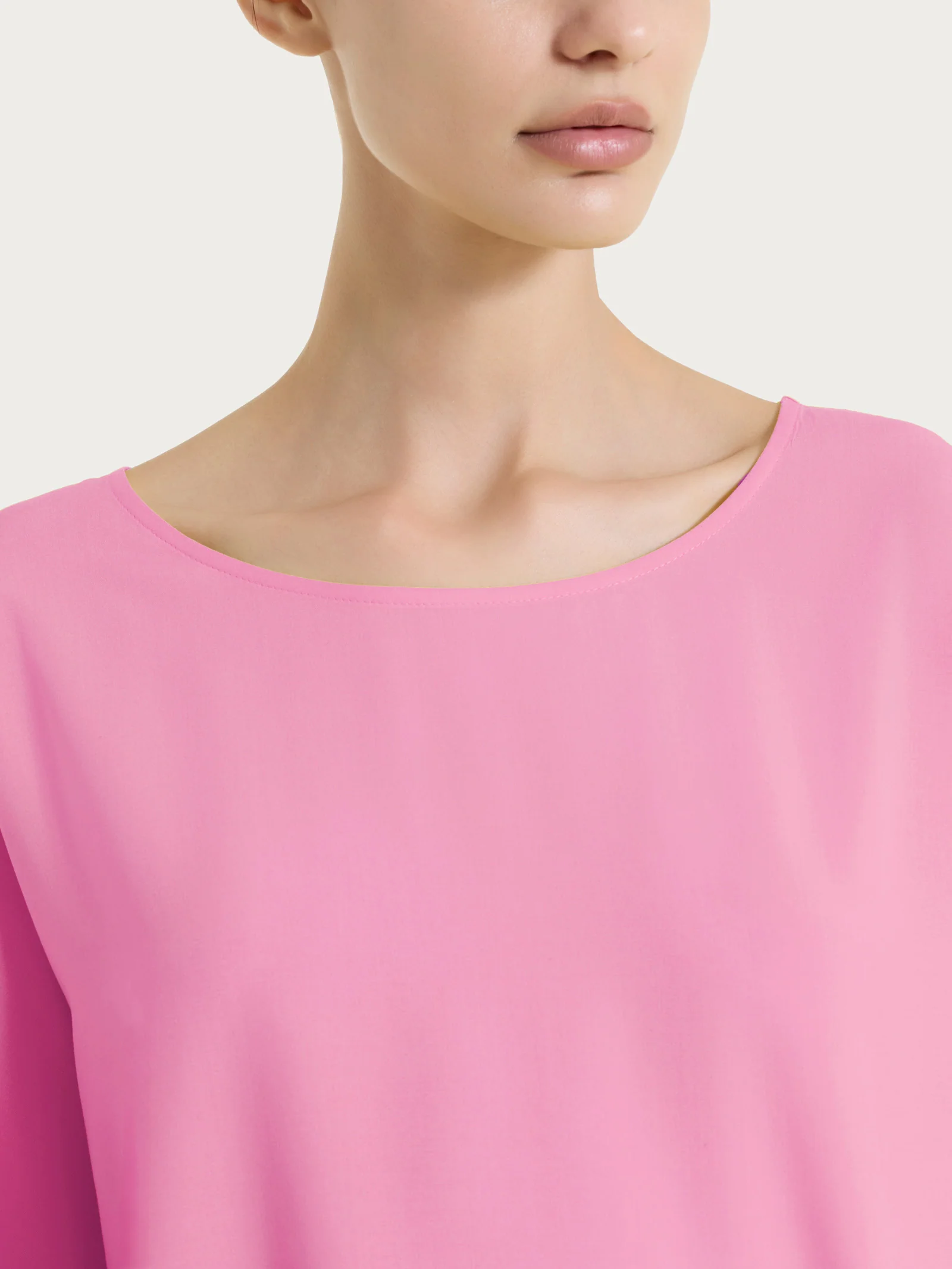 Blusa con manica 3/4 in Voile Stretch - Cashmere Rose - Image 4