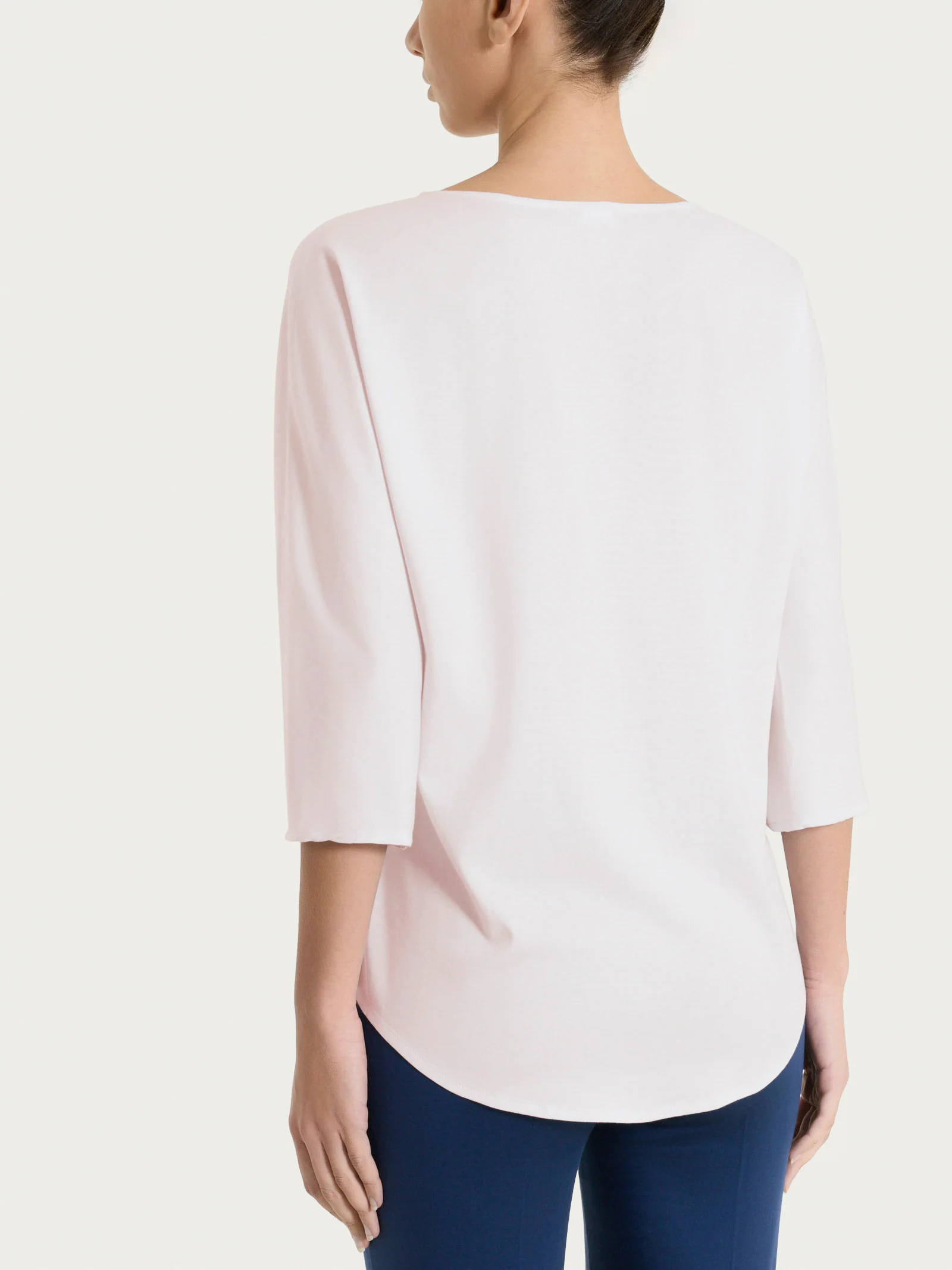 Blusa con manica 3/4 in Voile Stretch - Hushed Violet - Image 2