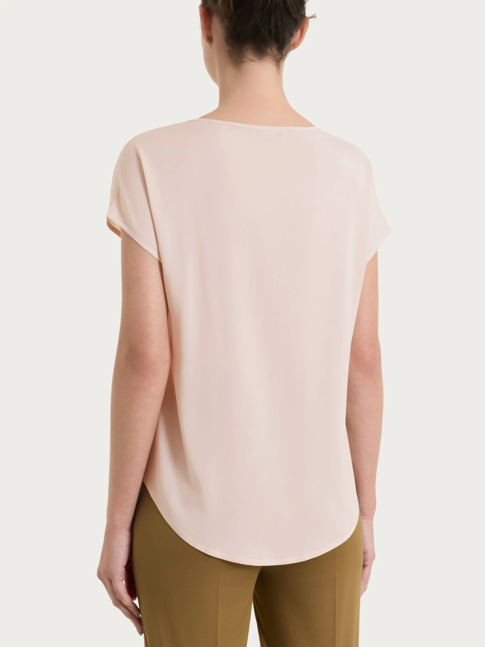 Blusa con manica a kimono in Voile Stretch - Cameo Rose - Image 2