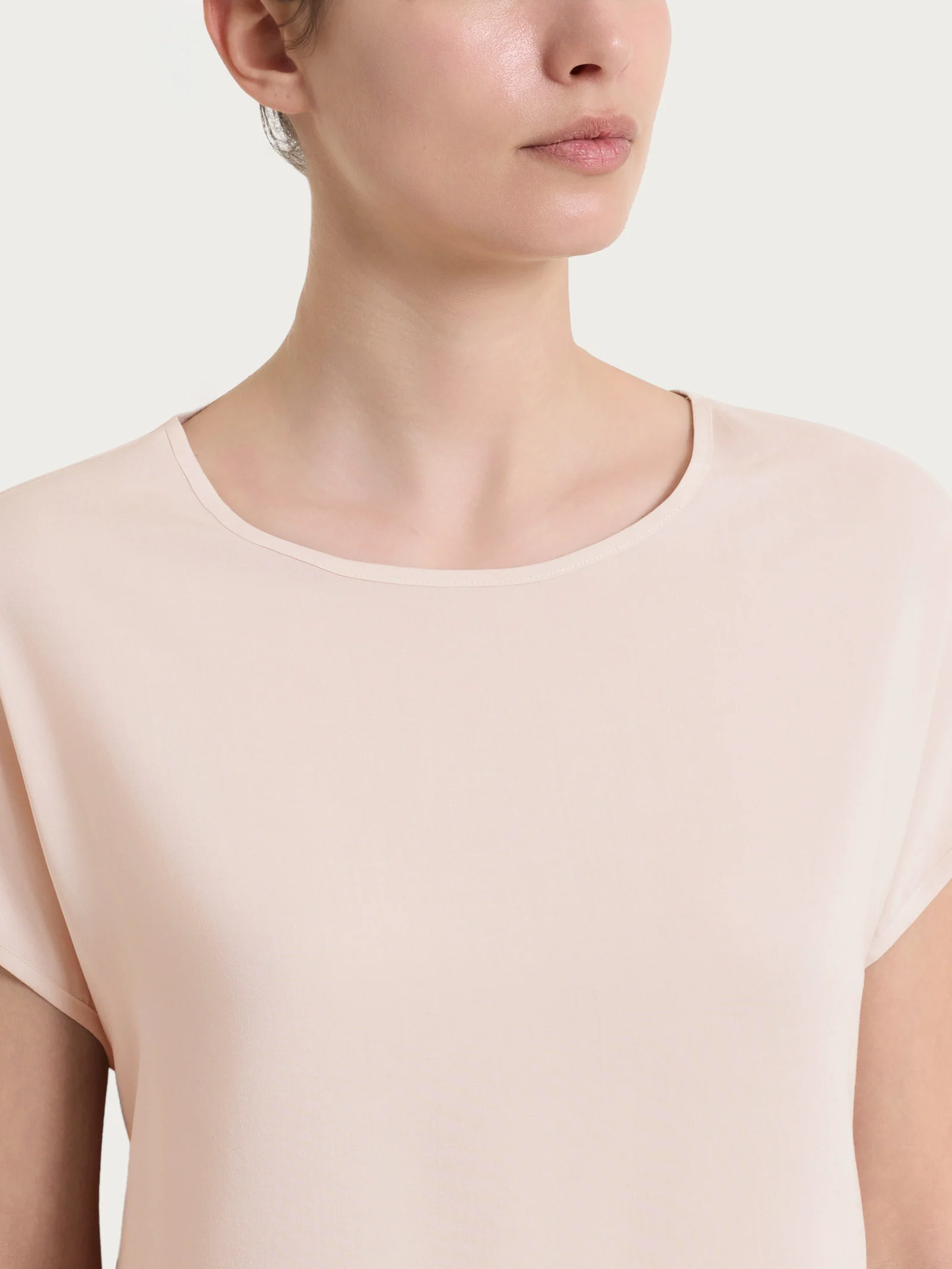 Blusa con manica a kimono in Voile Stretch - Cameo Rose - Image 4