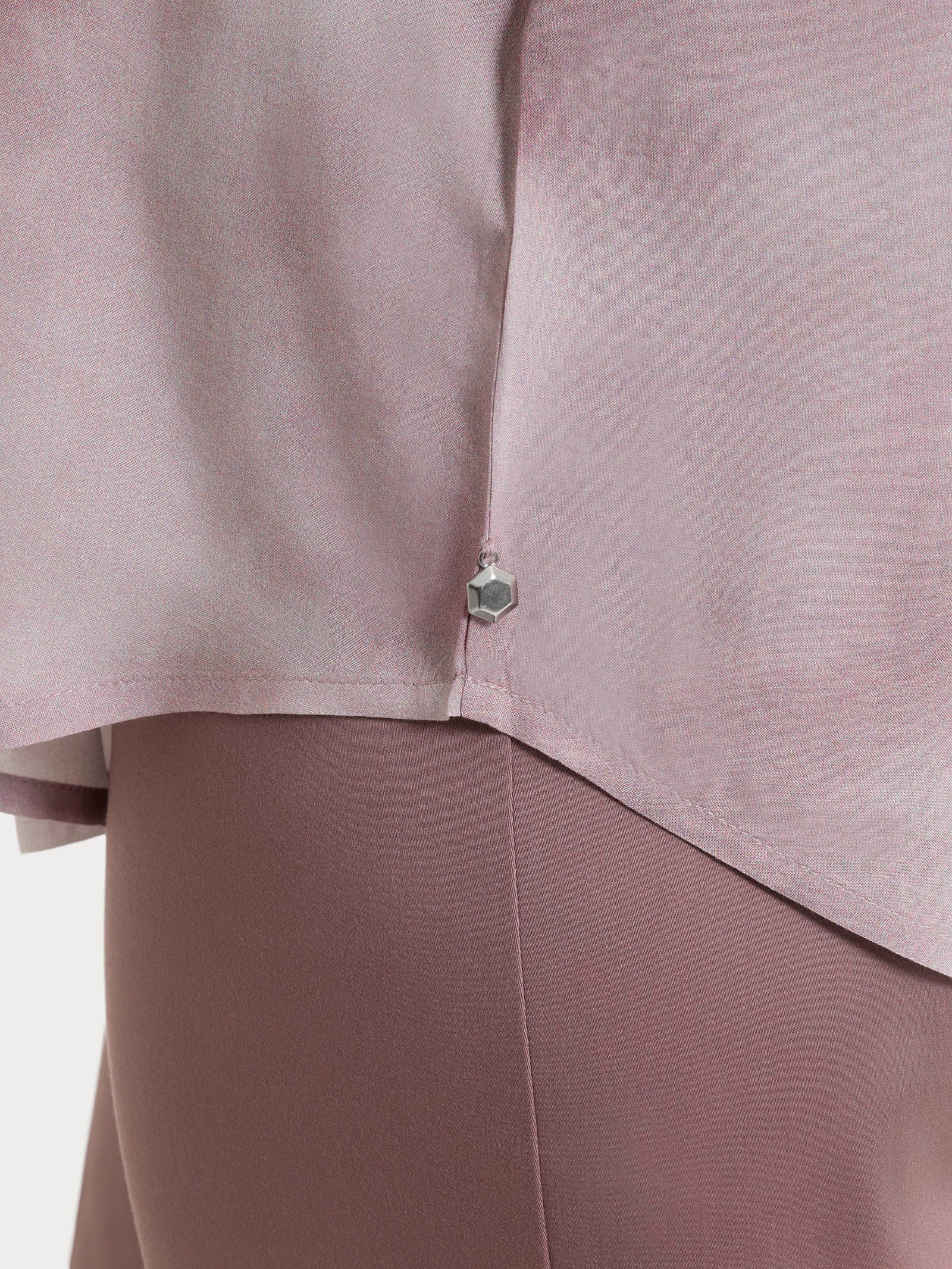Blusa con manica corta e fantasia in EcoSeta - Fant. Shadow Gray - Image 3