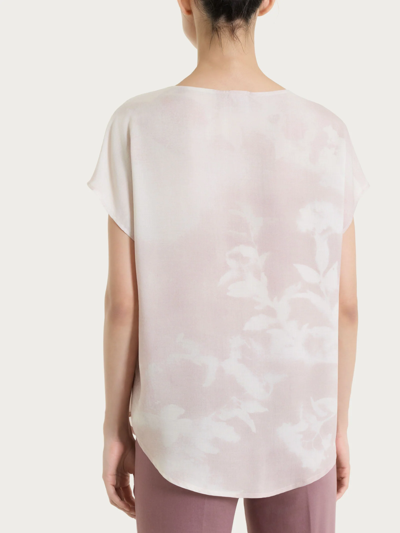 Blusa con manica corta e fantasia in EcoSeta - Fant.Champignon - Image 6