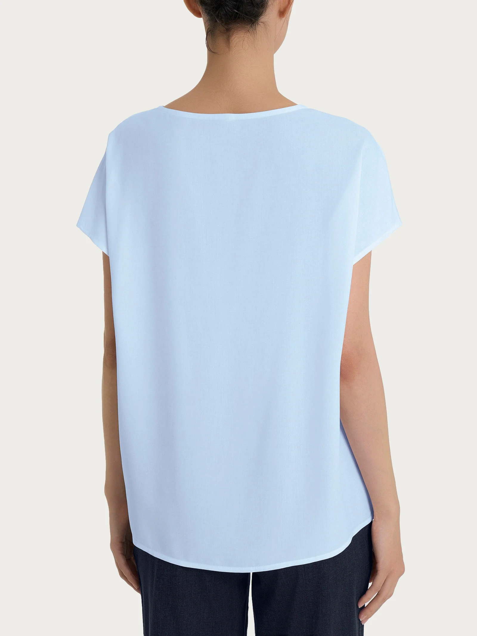 Blusa con manica Kimono in Ecoseta - Skyway - Image 2