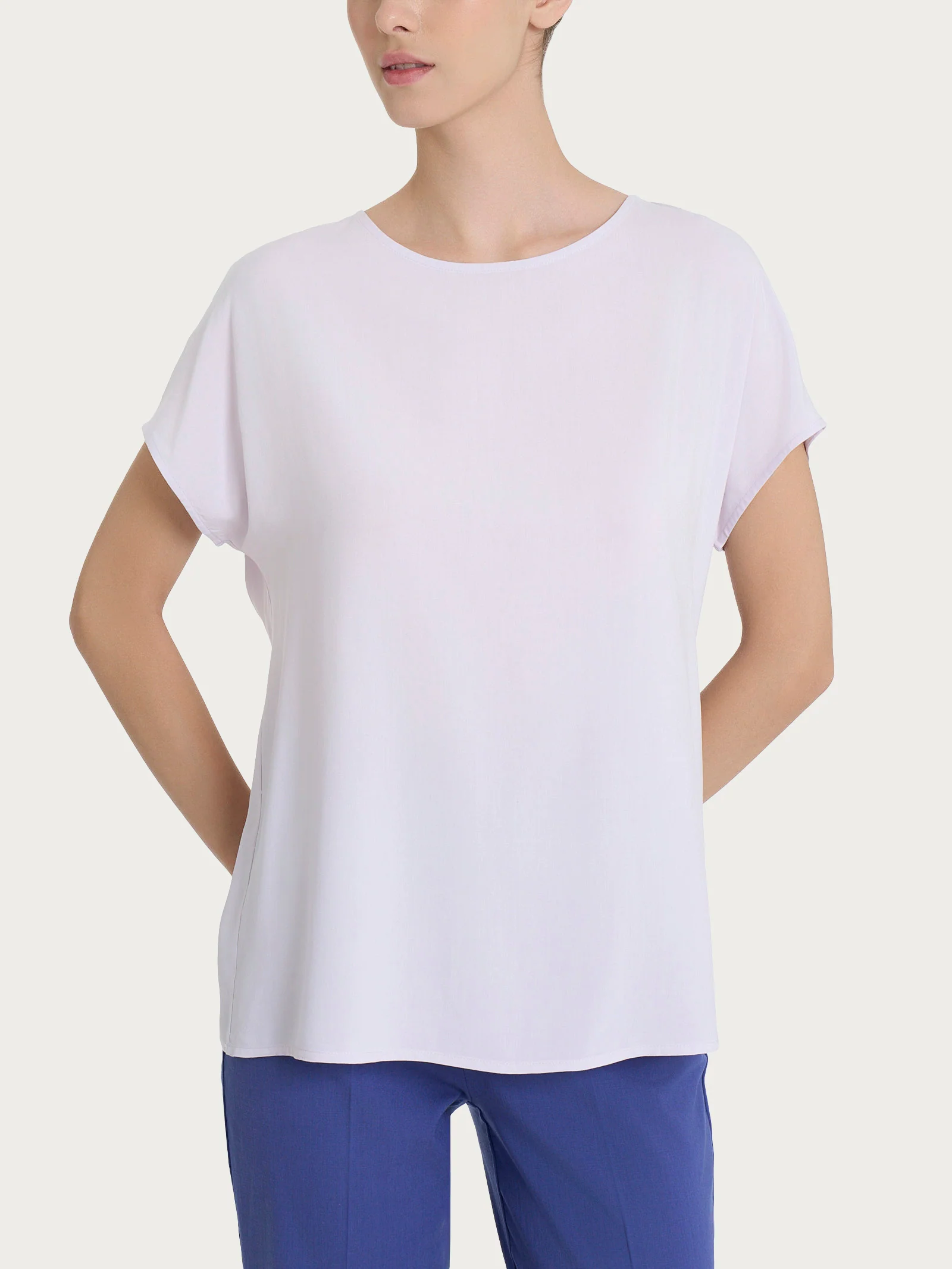 Blusa con manica Kimono in Ecoseta - Orchid Hush