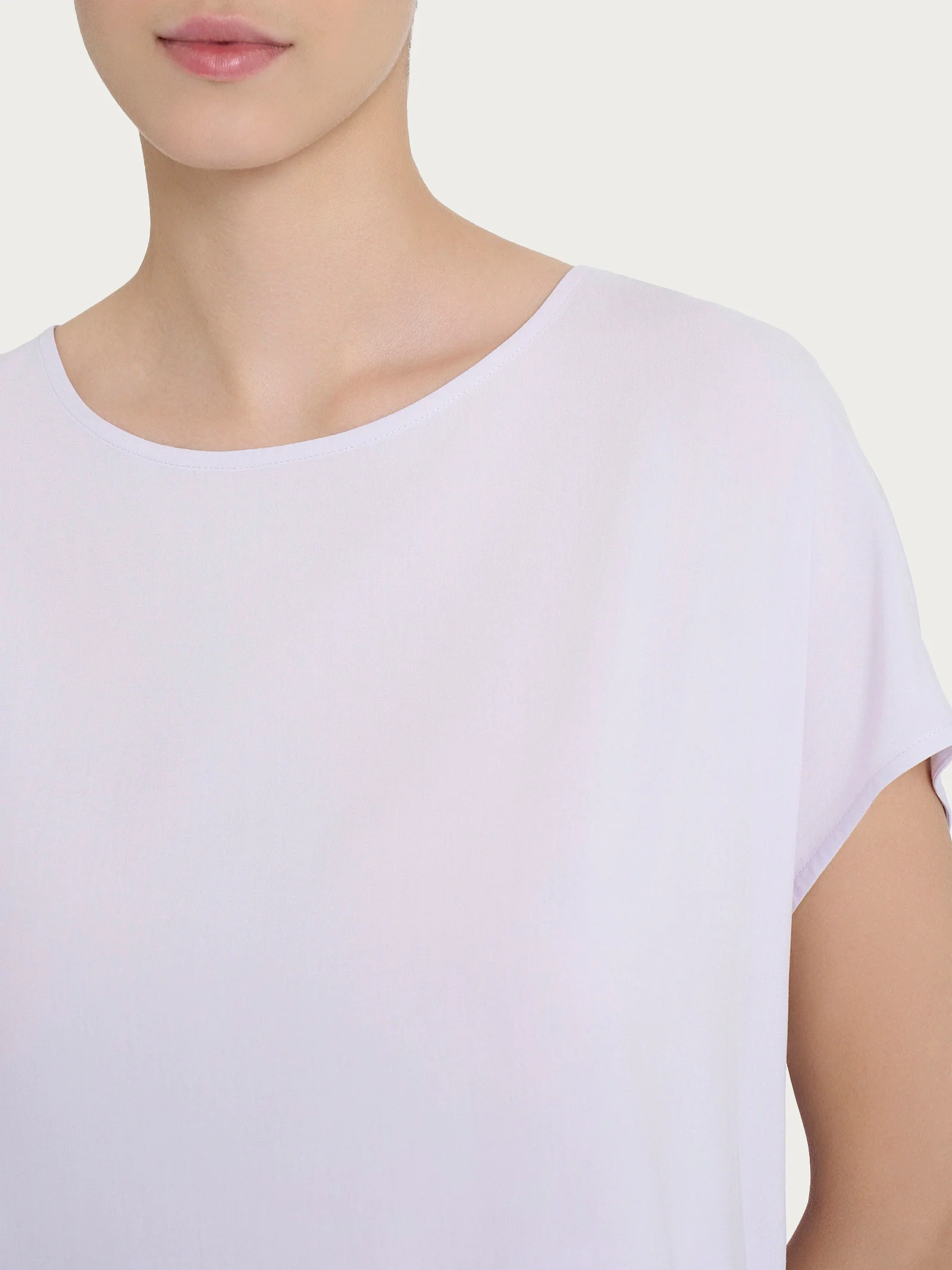 Blusa con manica Kimono in Ecoseta - Orchid Hush - Image 3