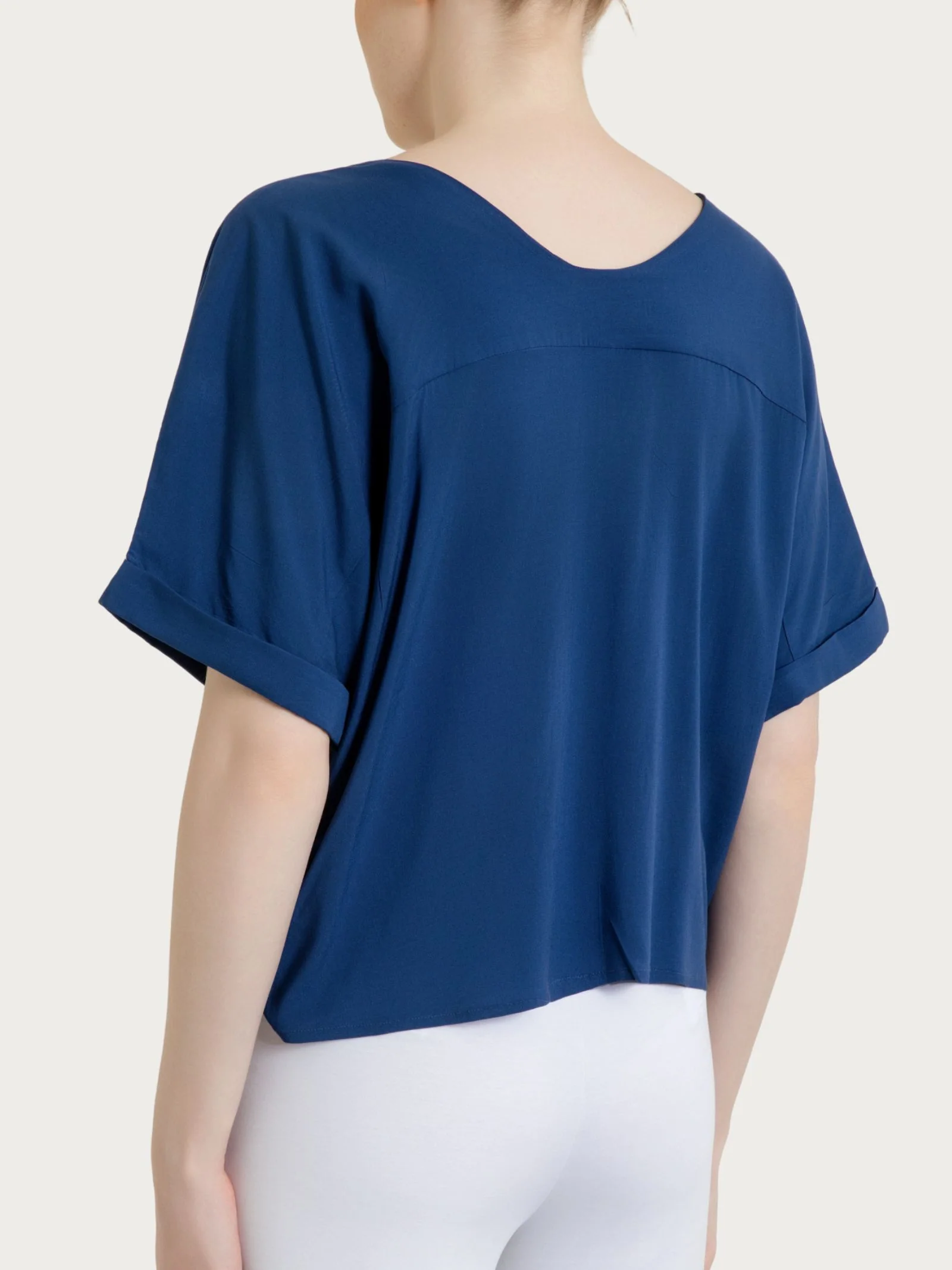 Blusa con manica kimono in Voile Stretch - Oceana - Image 2