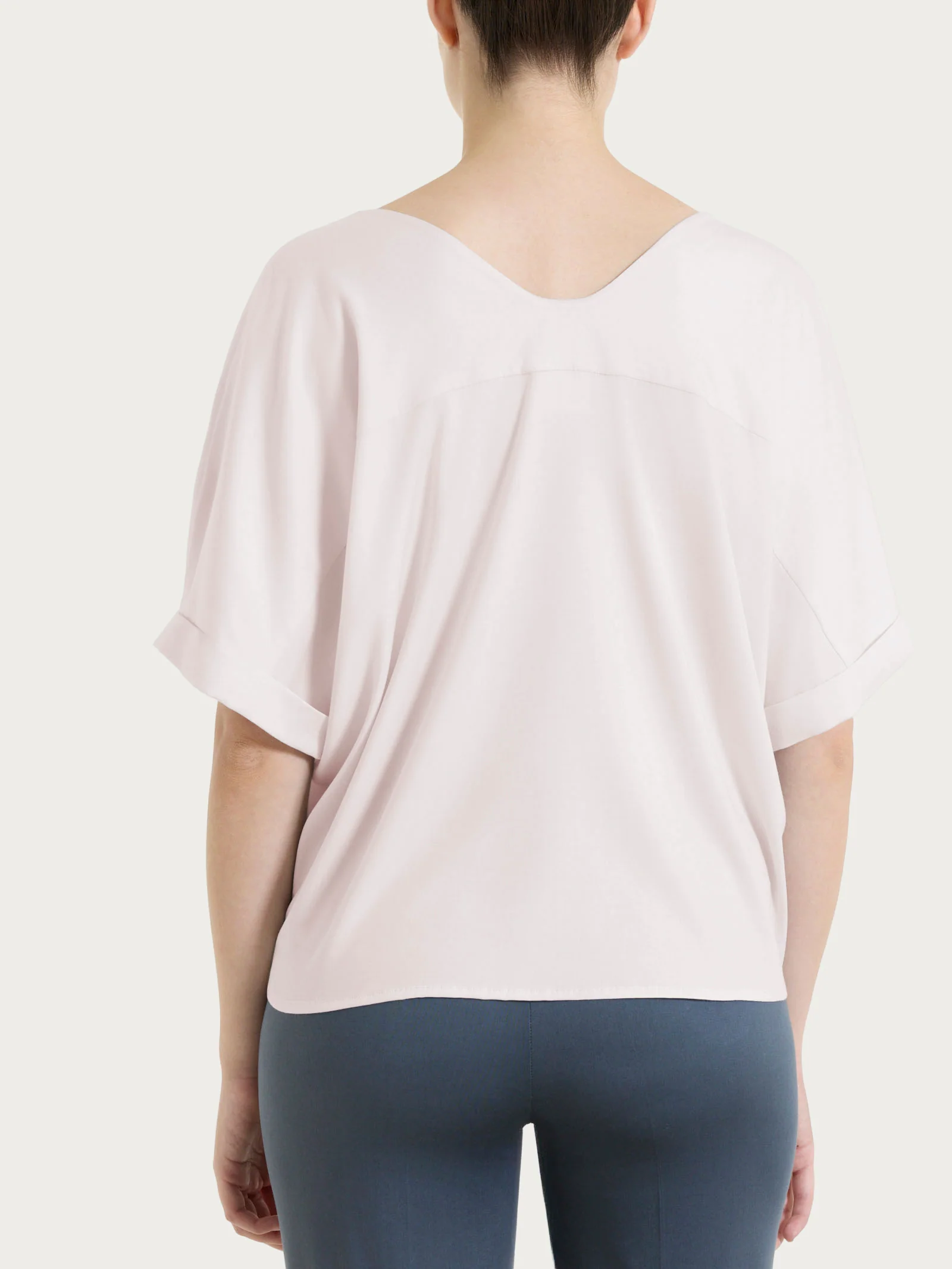 Blusa con manica kimono in Voile Stretch - Hushed Violet - Image 2