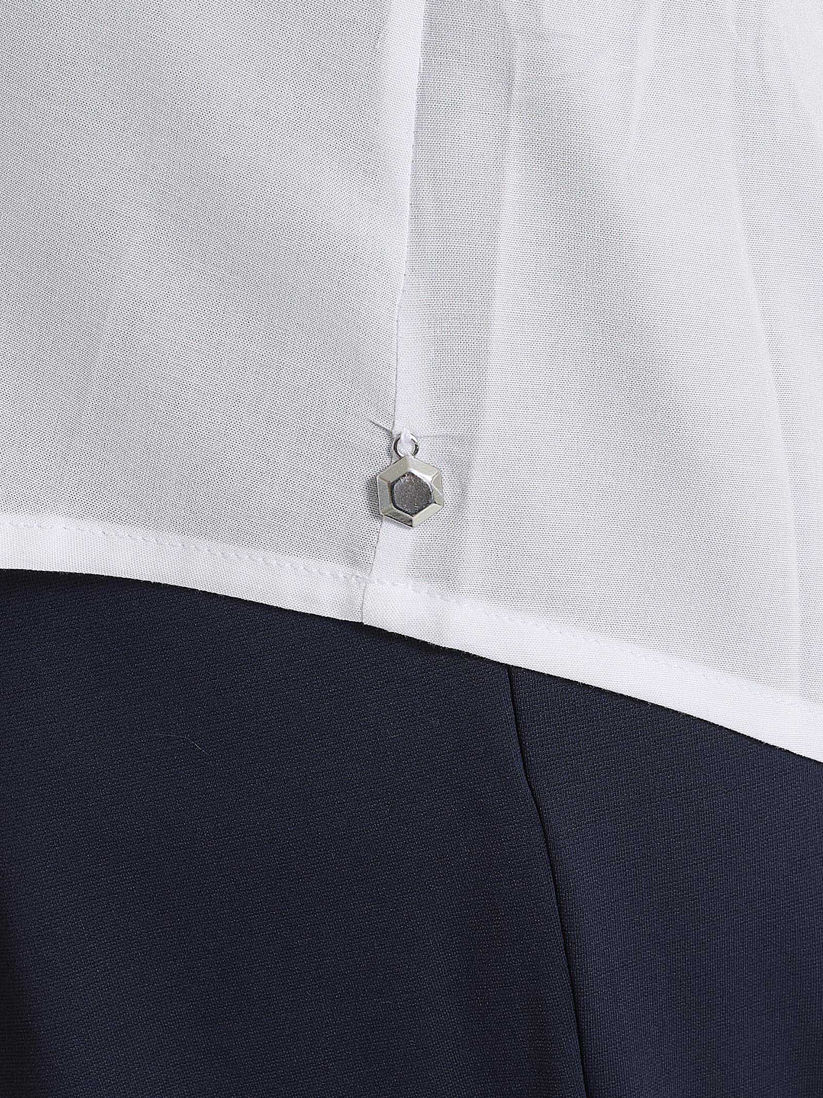 Blusa con scollo a V in Voile Stretch - Bianco - Image 3