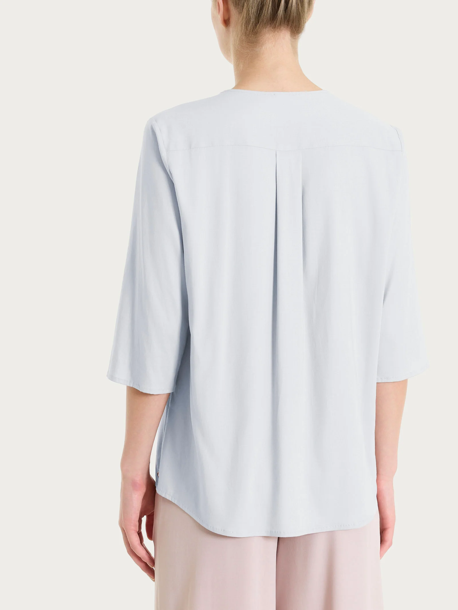 Blusa con scollo a V in Voile Stretch - Lilac Hint - Image 2