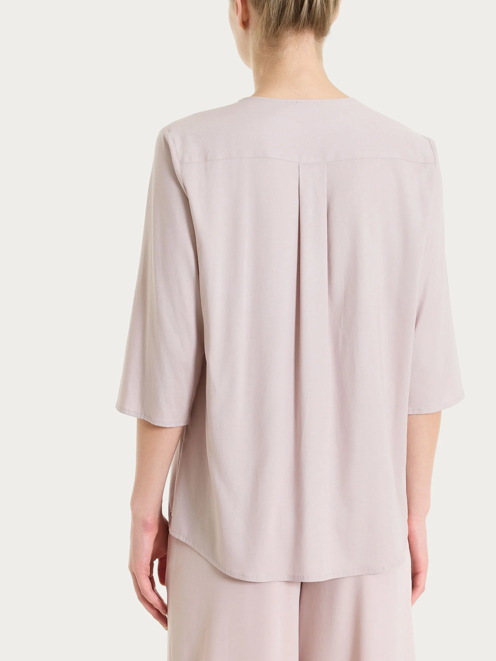 Blusa con scollo a V in Voile Stretch - Sphinx - Image 2