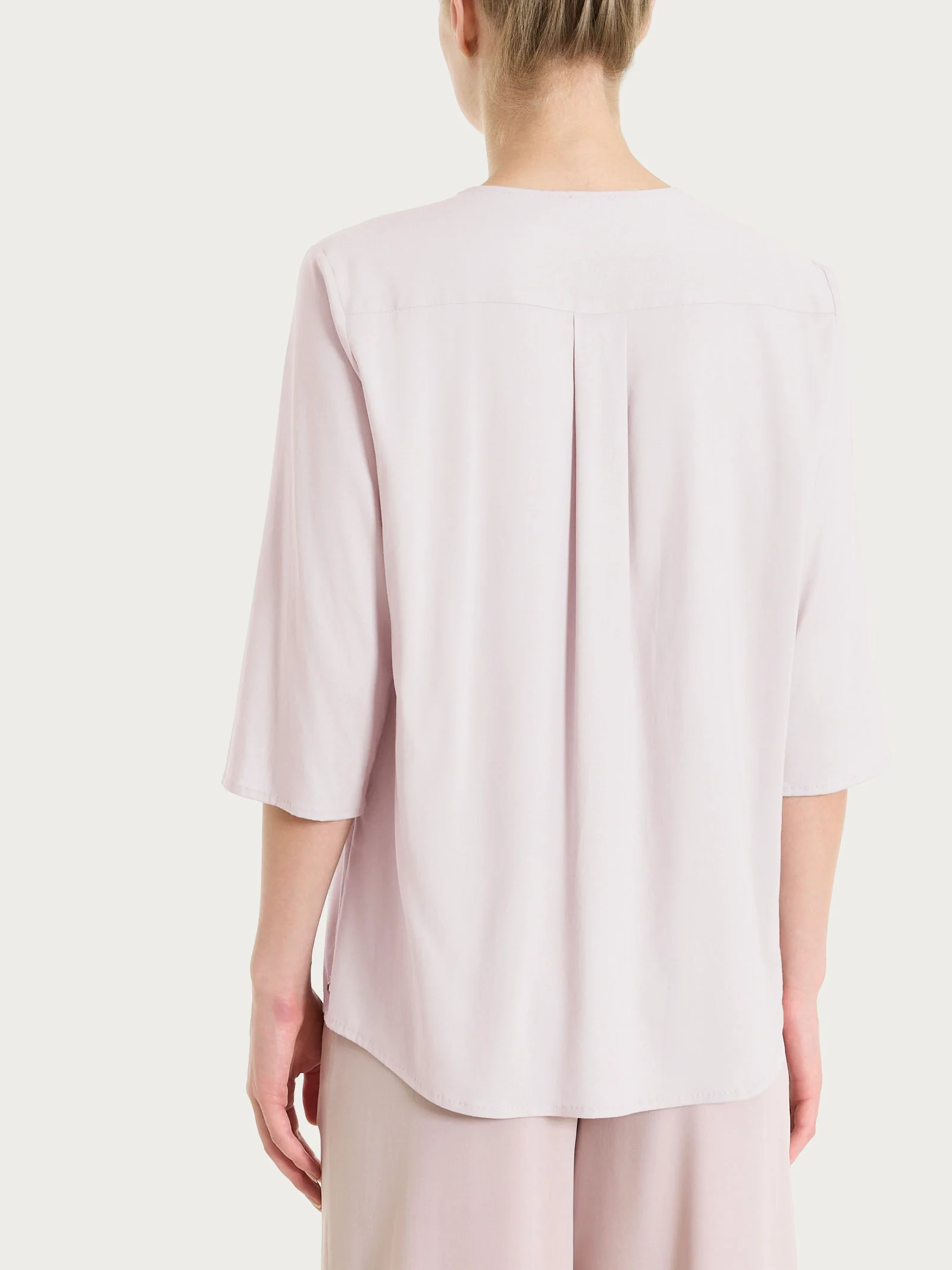 Blusa con scollo a V in Voile Stretch - Hushed Violet - Image 2