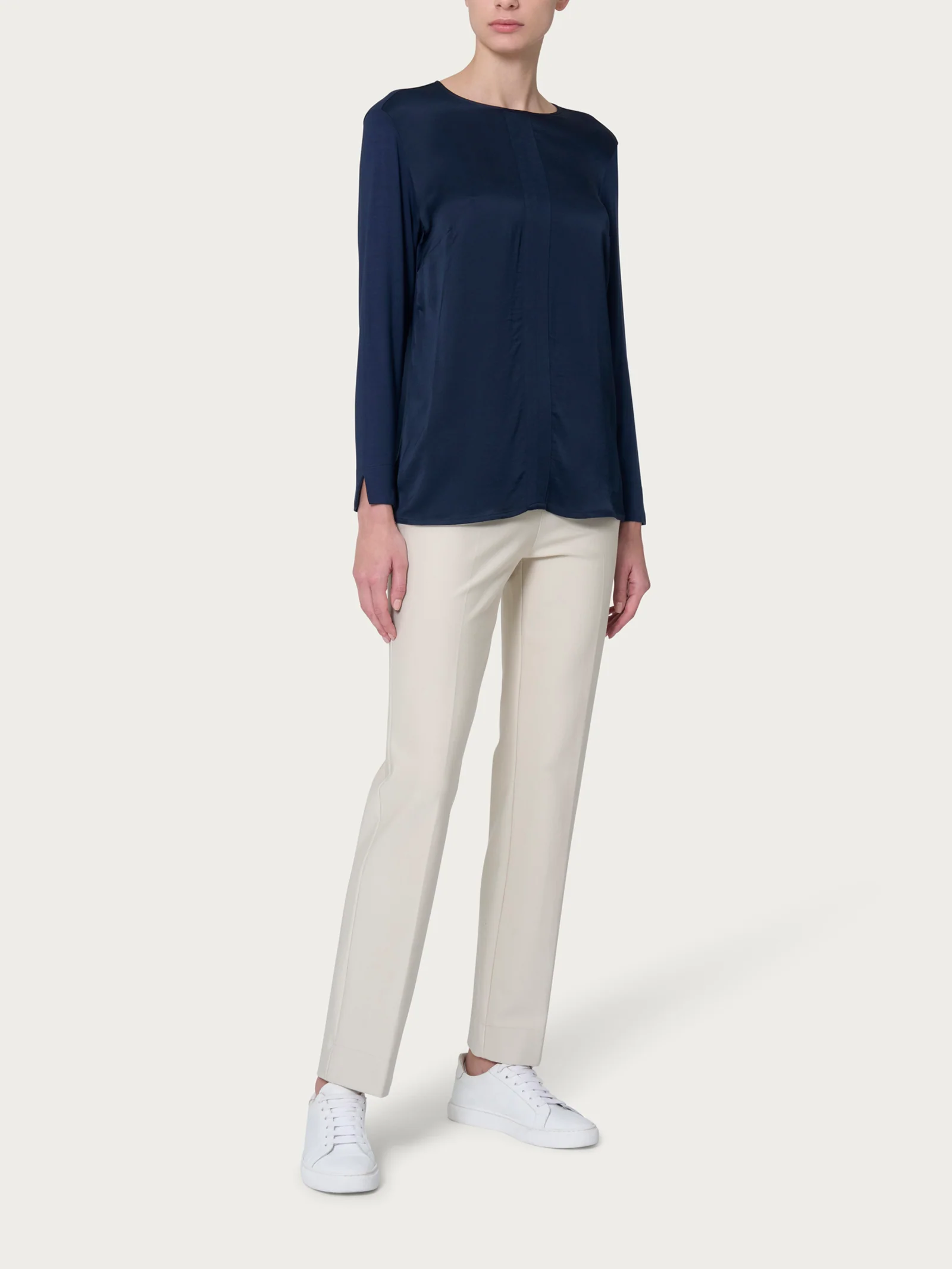 Blusa girocollo in misto viscosa - Orchid Petal - Image 3
