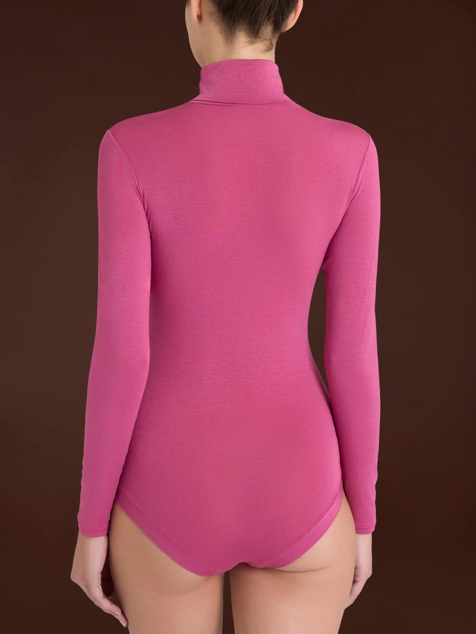 Body con collo alto in Tenderwool - Red Violet - Image 2