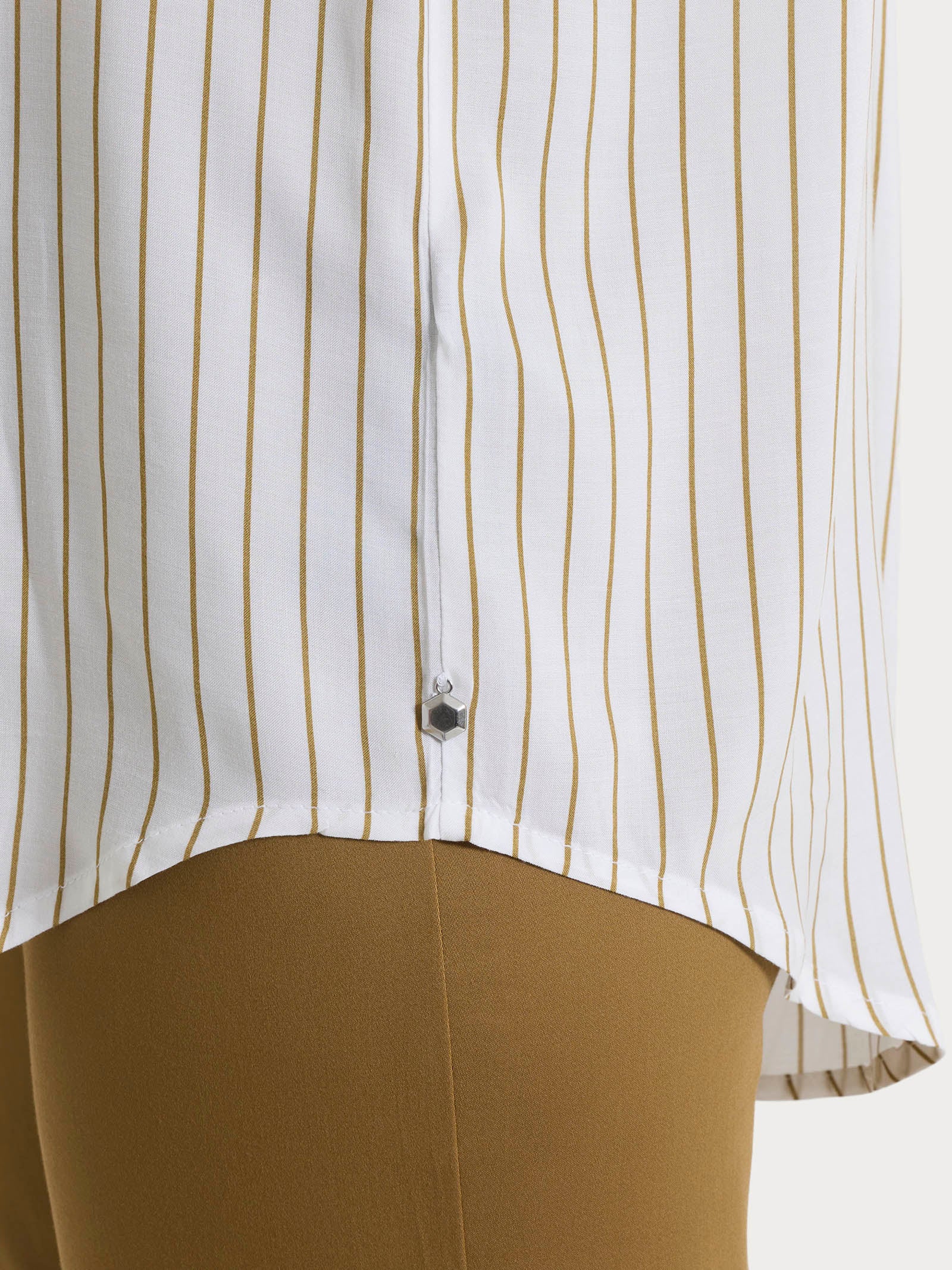 Camicia a righe in EcoSeta - Fant.White - Image 3