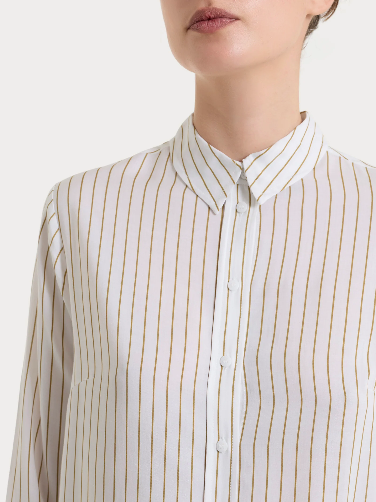 Camicia a righe in EcoSeta - Fant.White - Image 4