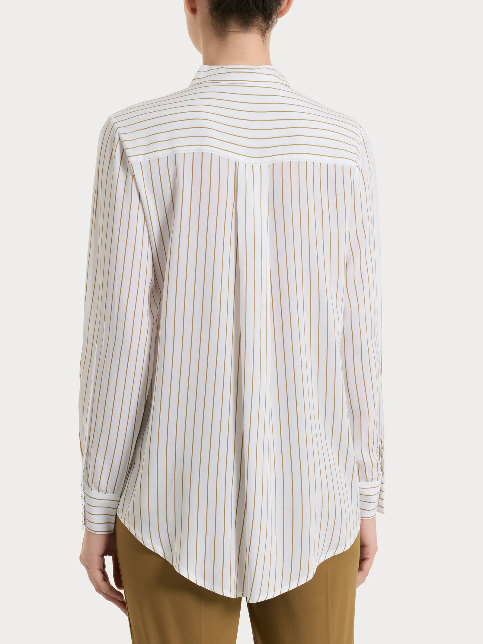Camicia a righe in EcoSeta - Fant.White - Image 5