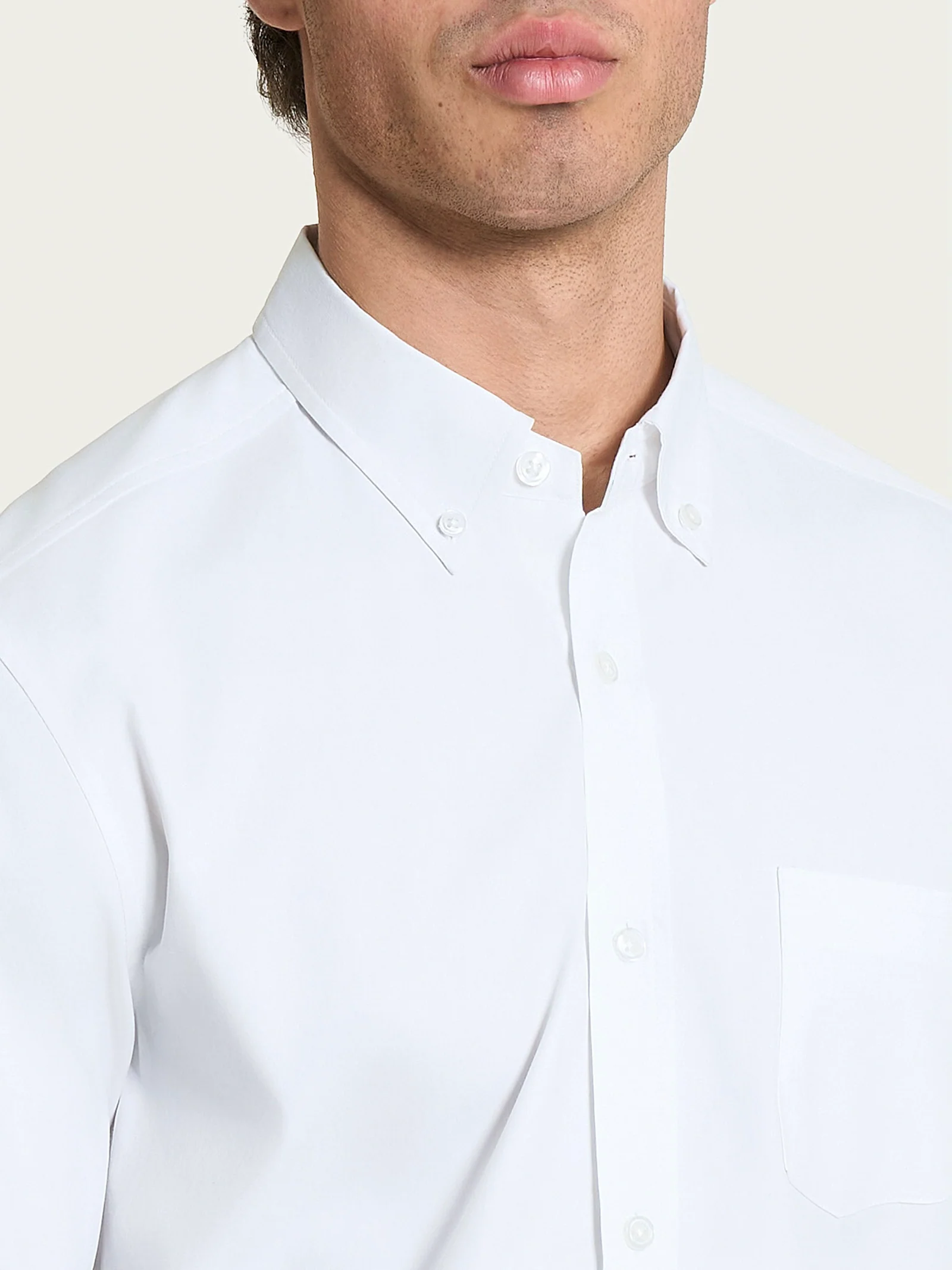 Camicia button down in Oxford Double Twisted - Bianco - Image 3