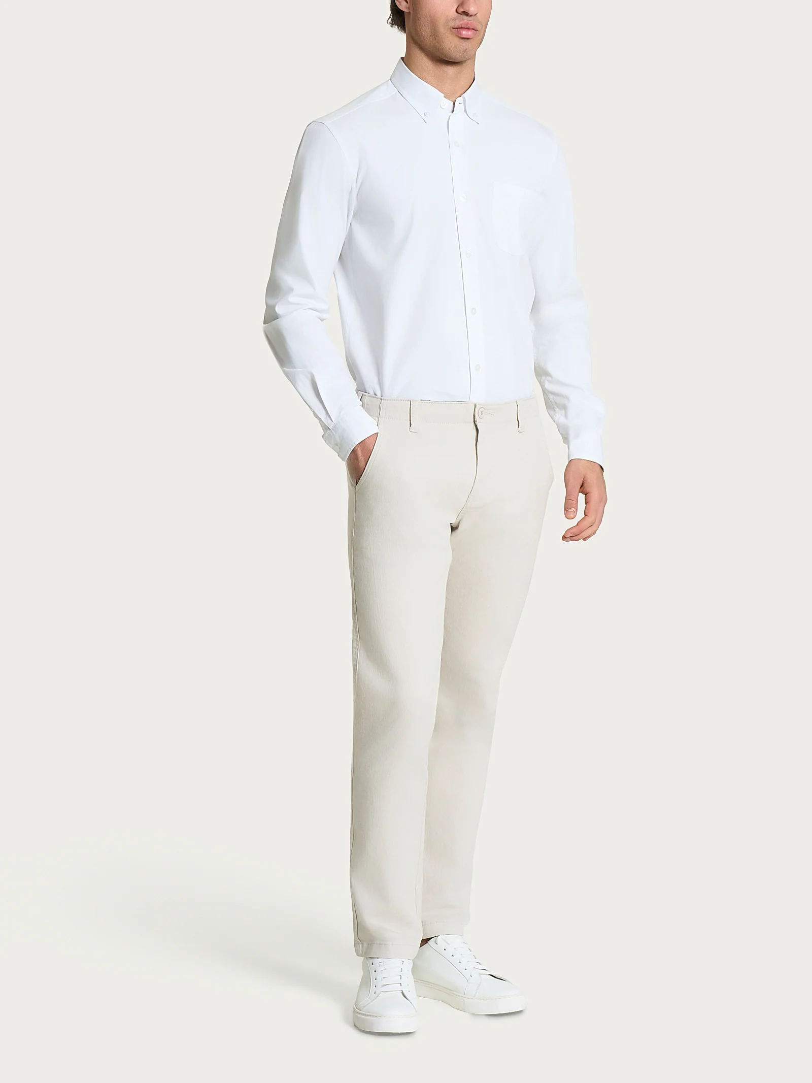 Camicia button down in Oxford Double Twisted - Bianco - Image 5