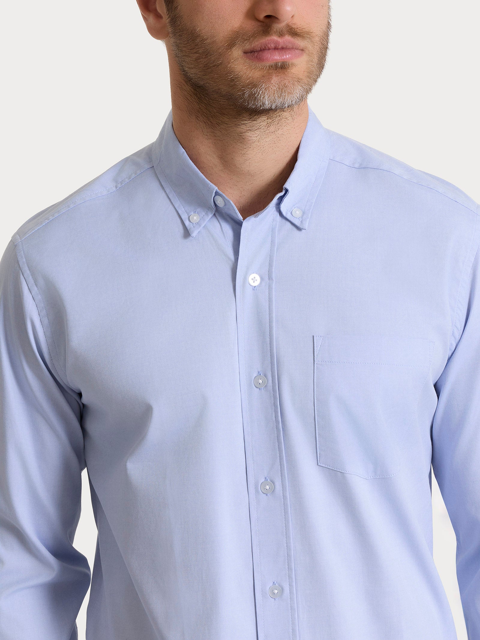 Camicia button down in Oxford Double Twisted - Brunnera Blue - Image 3