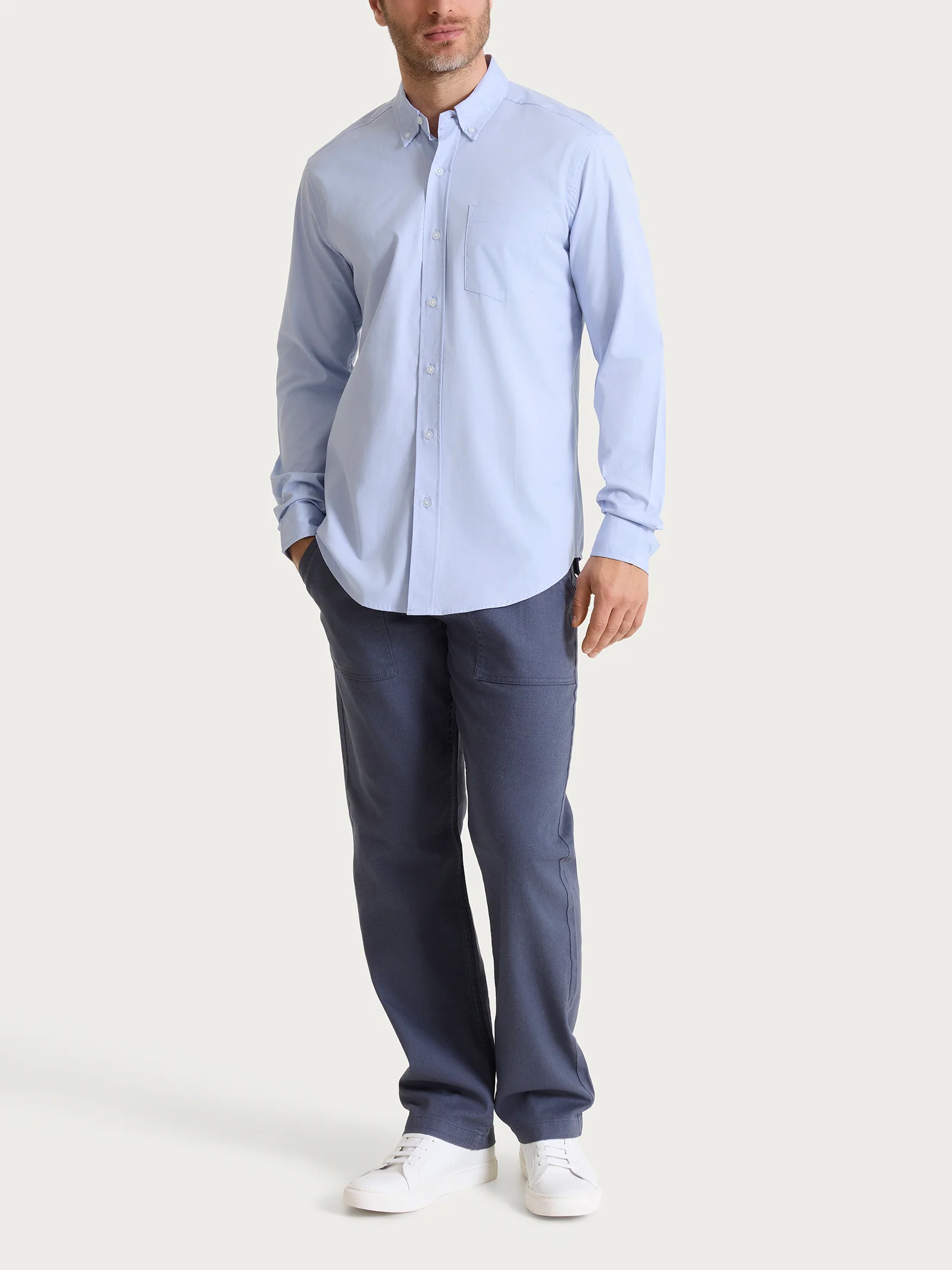 Camicia button down in Oxford Double Twisted - Brunnera Blue - Image 5
