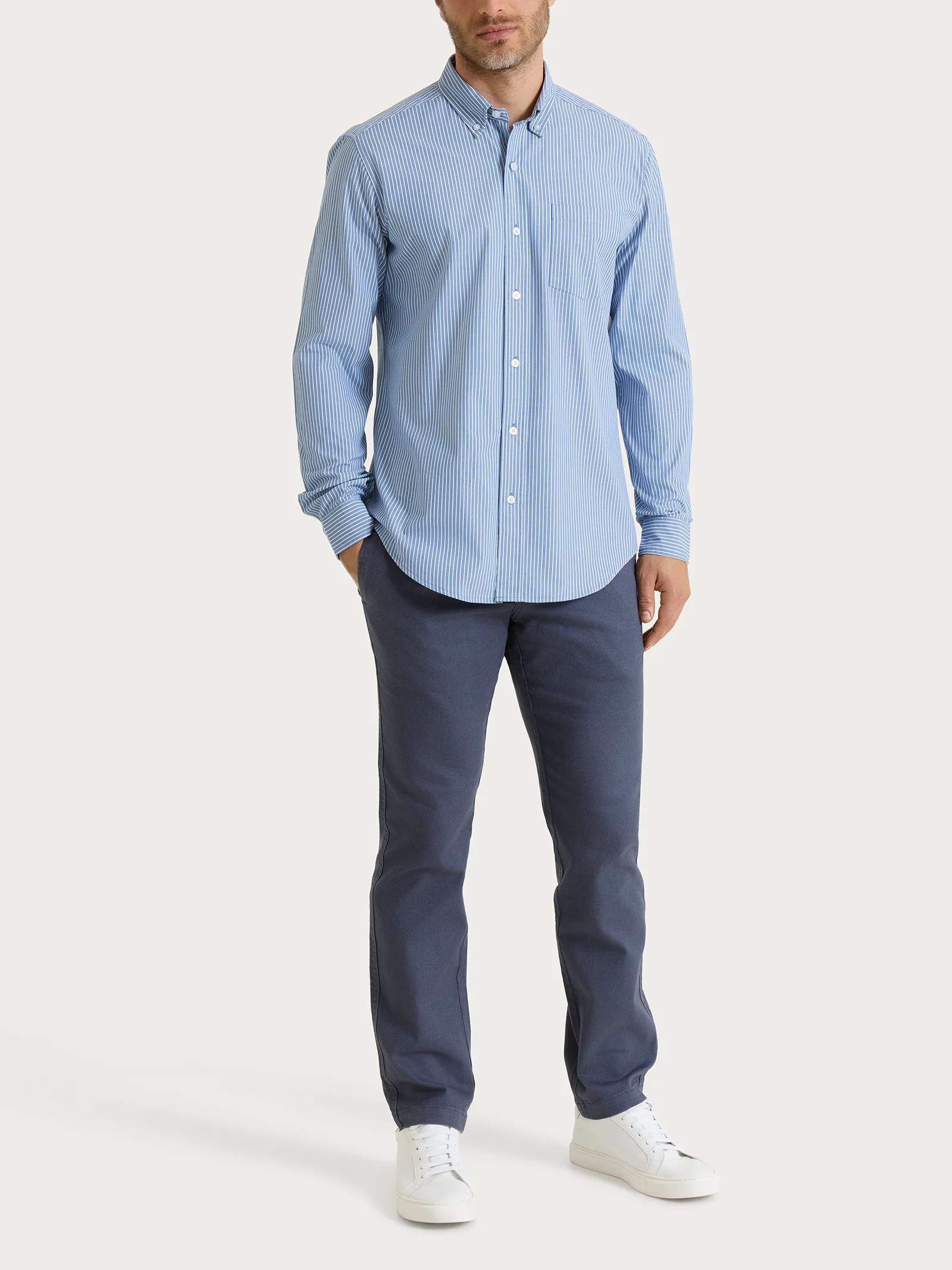 Camicia button down in Oxford Double Twisted - Fant. Rain Washed - Image 4