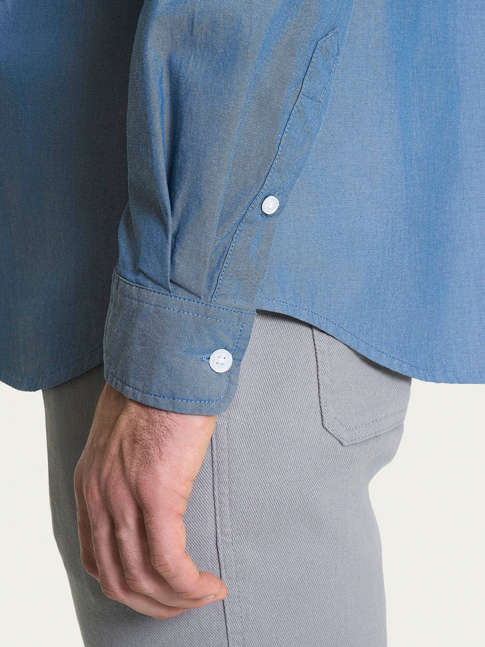 Camicia button down in Oxford Double Twisted - Flint Stone - Image 3