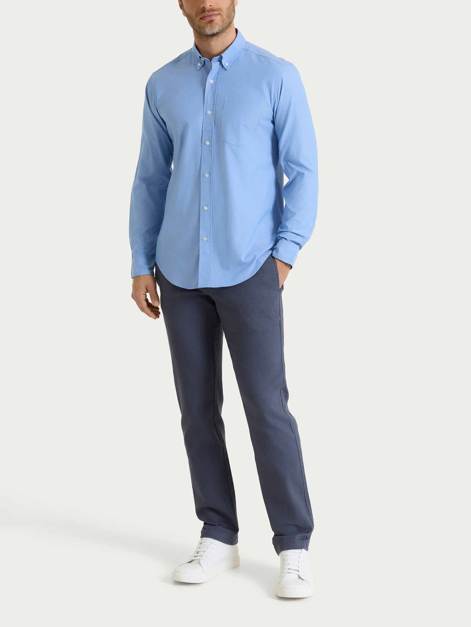 Camicia button down in Oxford Double Twisted - Ashleigh Blue - Image 4