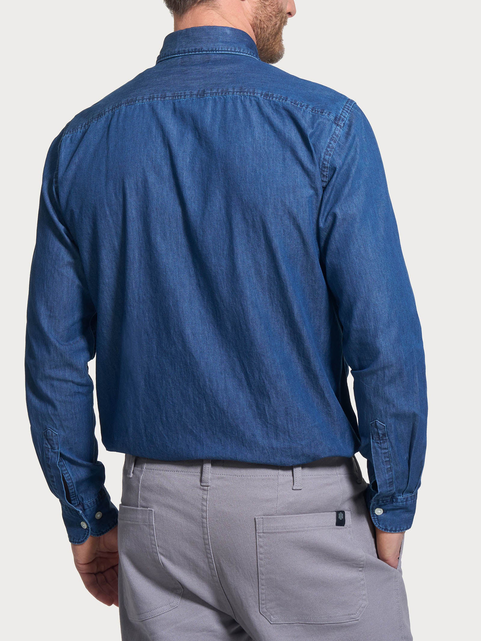 Camicia classica in chambray di cotone - Denim - Image 2