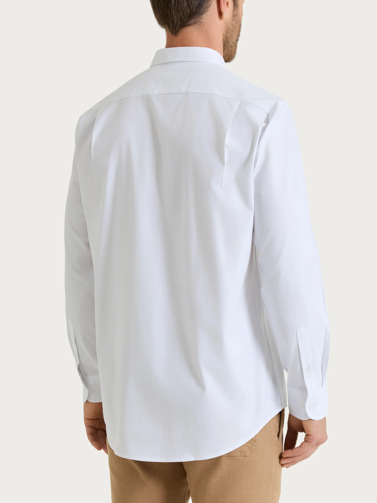 Camicia classica in Oxford Double Twisted - Bianco - Image 2