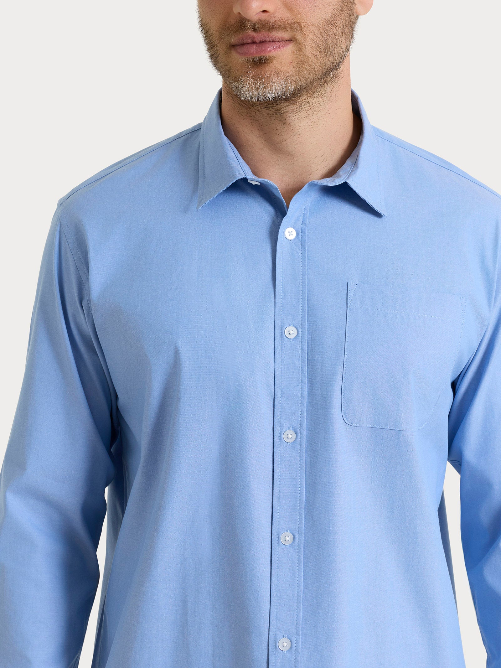 Camicia classica in Oxford Double Twisted - Ashleigh Blue - Image 3