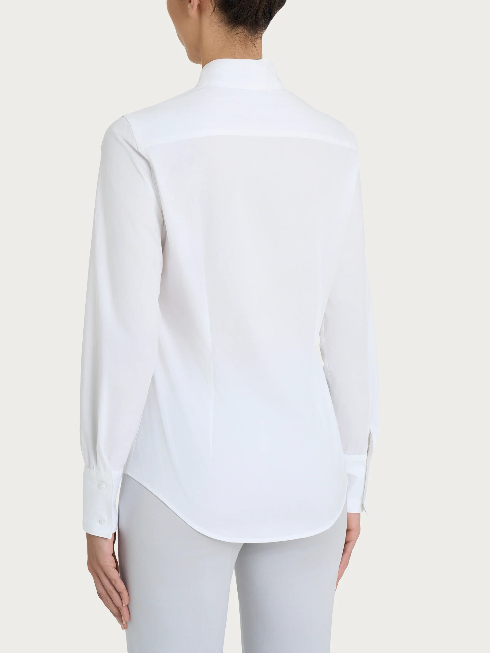 Camicia classica in Popeline - Bianco - Image 2