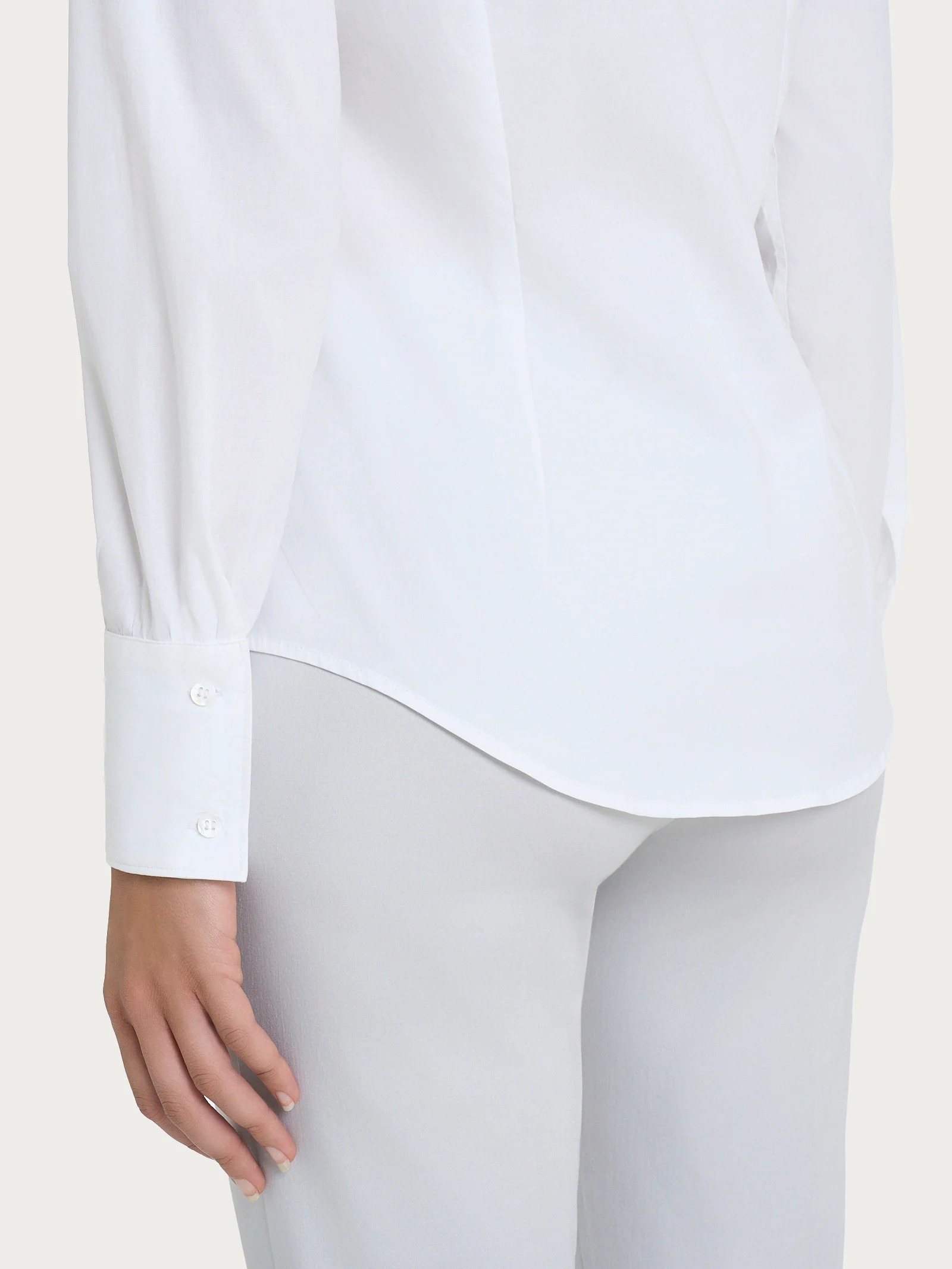 Camicia classica in Popeline - Bianco - Image 3