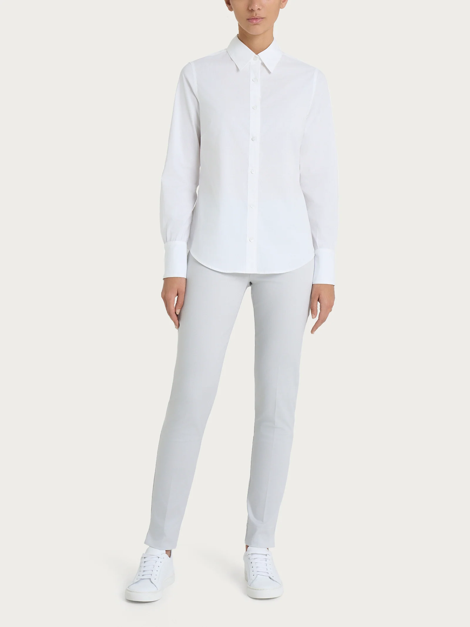 Camicia classica in Popeline - Bianco - Image 5